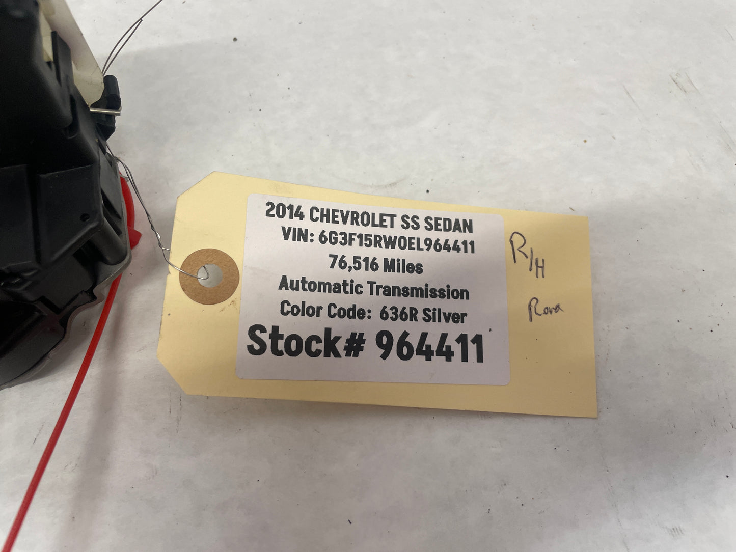 2014 Chevy SS Sedan RH Passenger Rear Door Lock Actuator OEM - Day's Parts Yard