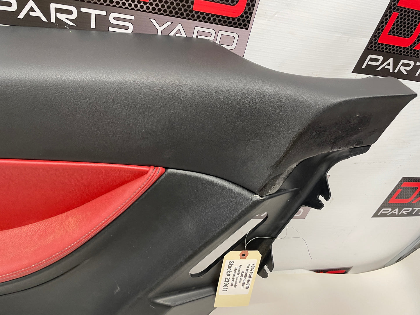2004 Pontiac GTO RH Passenger Rear Interior Door Quarter Panel Red/Black OEM - Day's Parts Yard