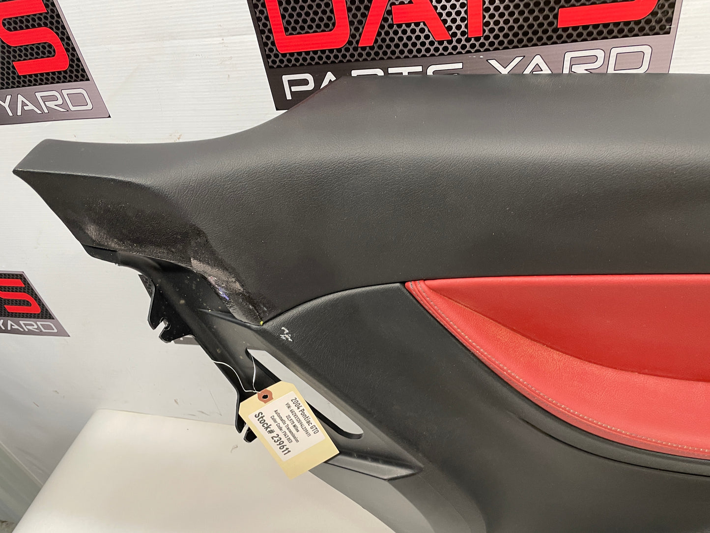 2004 Pontiac GTO LH Driver Rear Interior Door Quarter Panel Red/Black OEM - Day's Parts Yard