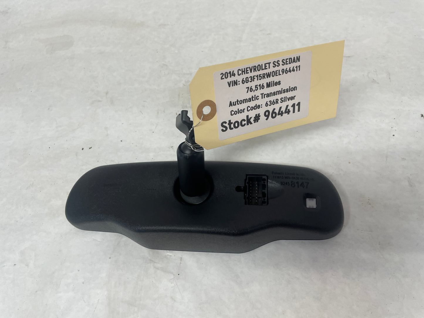 2014 Chevy SS Sedan Rear View Rearview Mirror Auto Dimming & OnStar OEM - Day's Parts Yard
