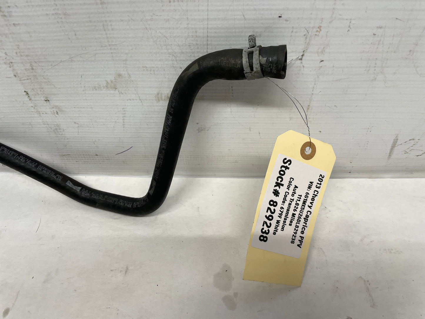 2013 Chevy Caprice PPV Brake Booster Vacuum Hose Line Tube OEM - Day's Parts Yard