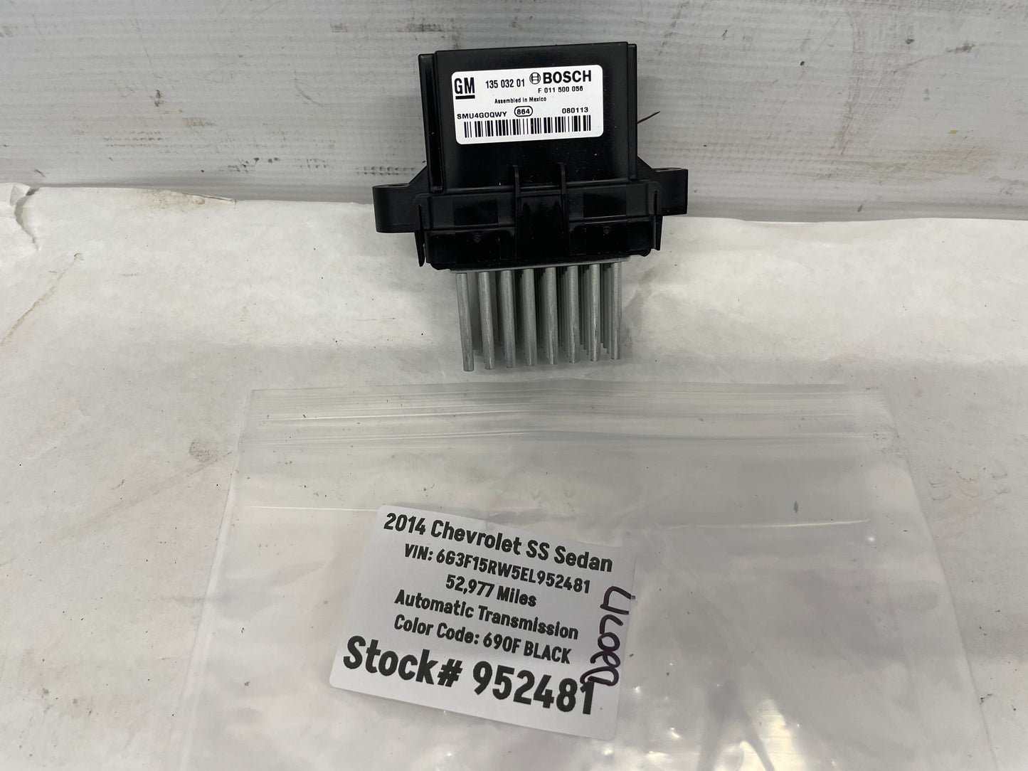 2014 Chevy SS Sedan Heater Blower Motor Resistor OEM - Day's Parts Yard