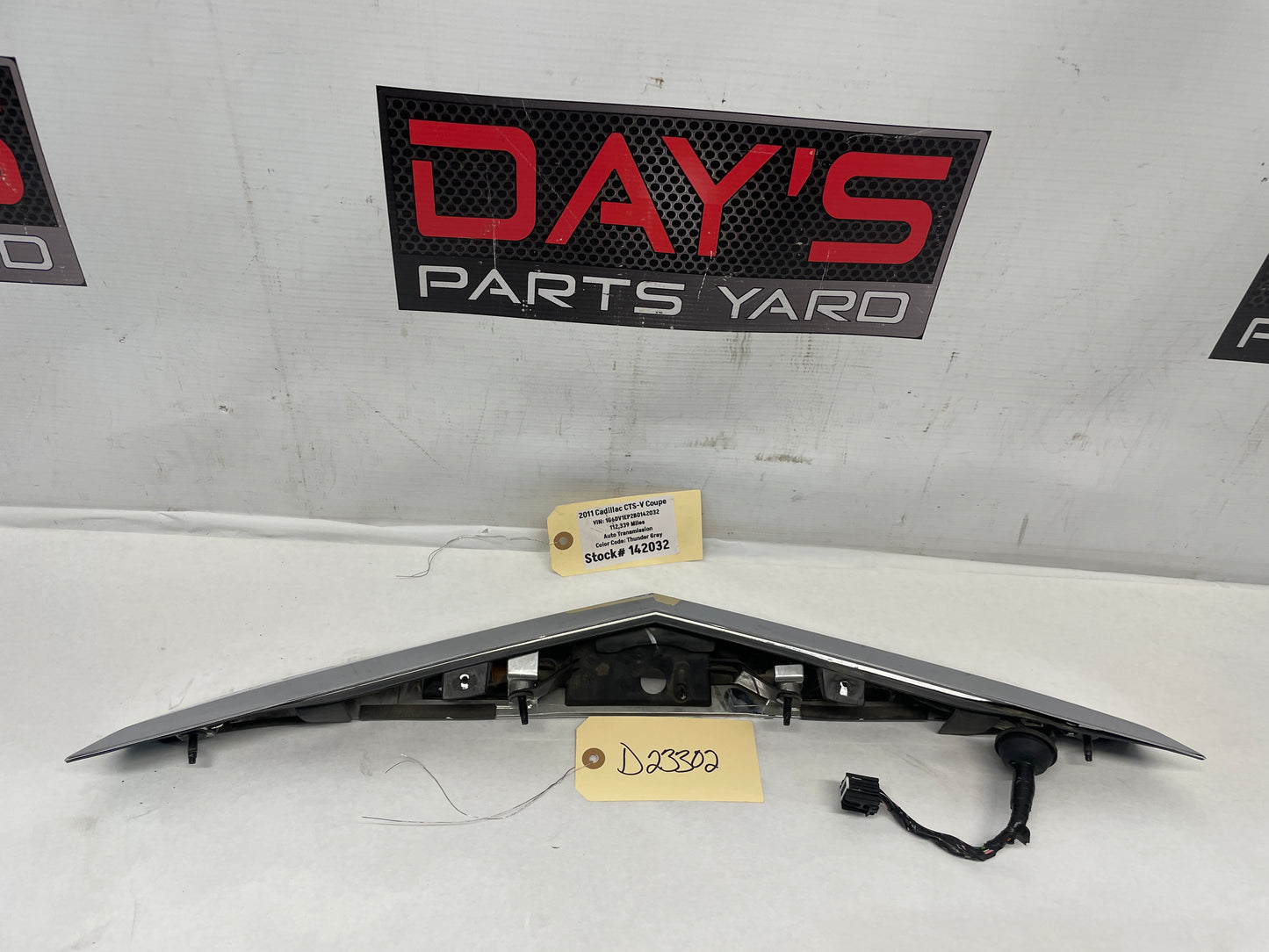 2011 Cadillac CTS-V Trunk Deck Lid Applique Chrome Panel Trim Camera OEM - Day's Parts Yard