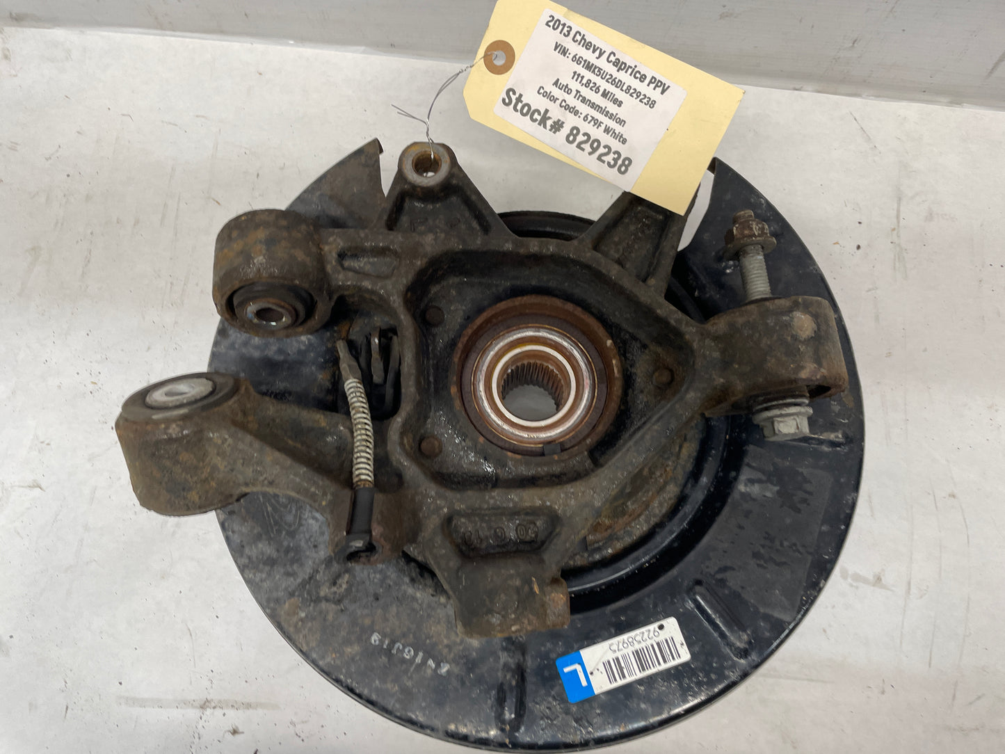 2013 Chevy Caprice PPV LH Driver Rear Suspension Spindle Hub Knuckle Assembly OEM - Day's Parts Yard