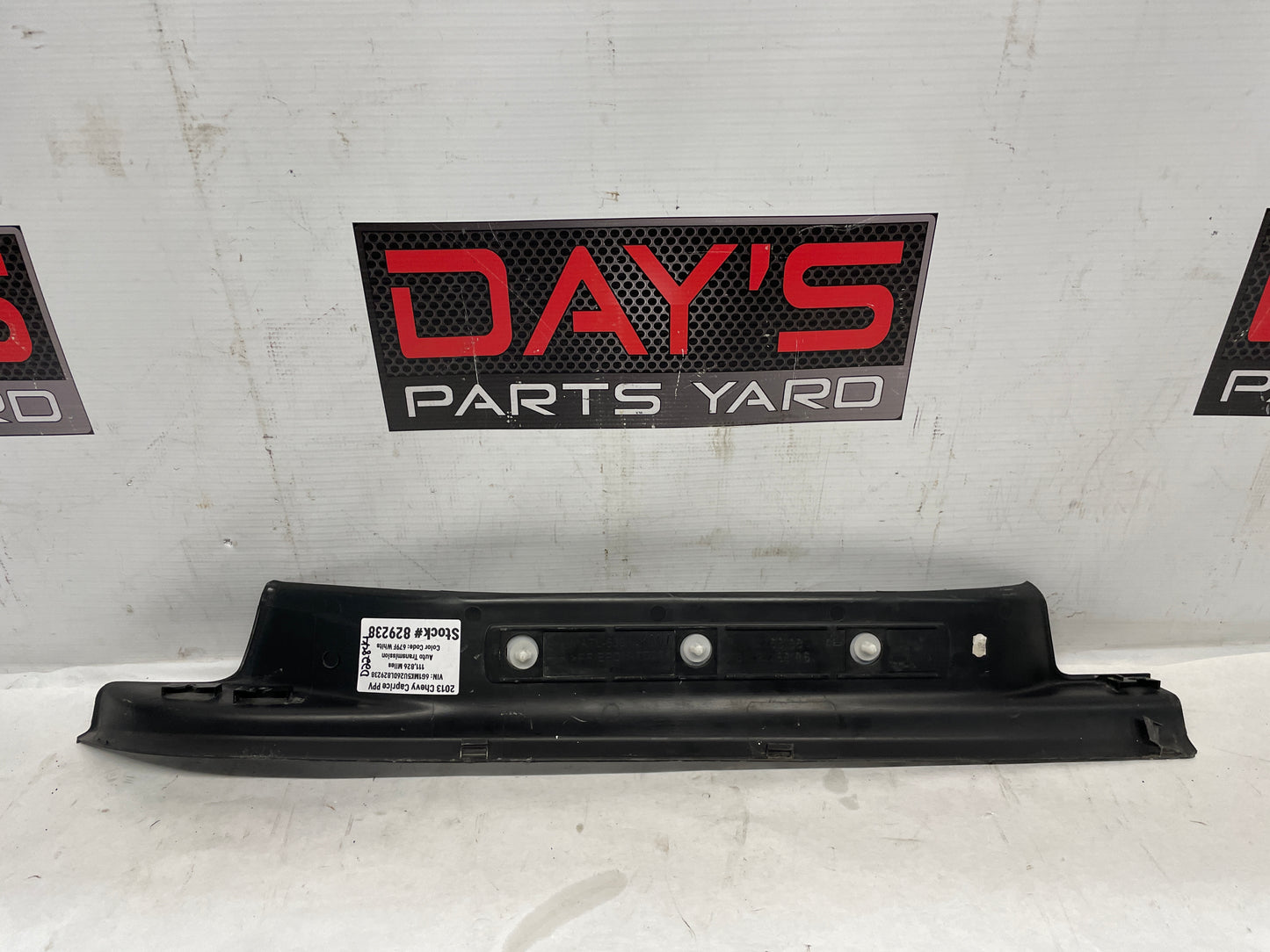 2013 Chevy Caprice PPV LH Driver Rear Door Scuff Sill Plate Panel Trim Molding OEM - Day's Parts Yard