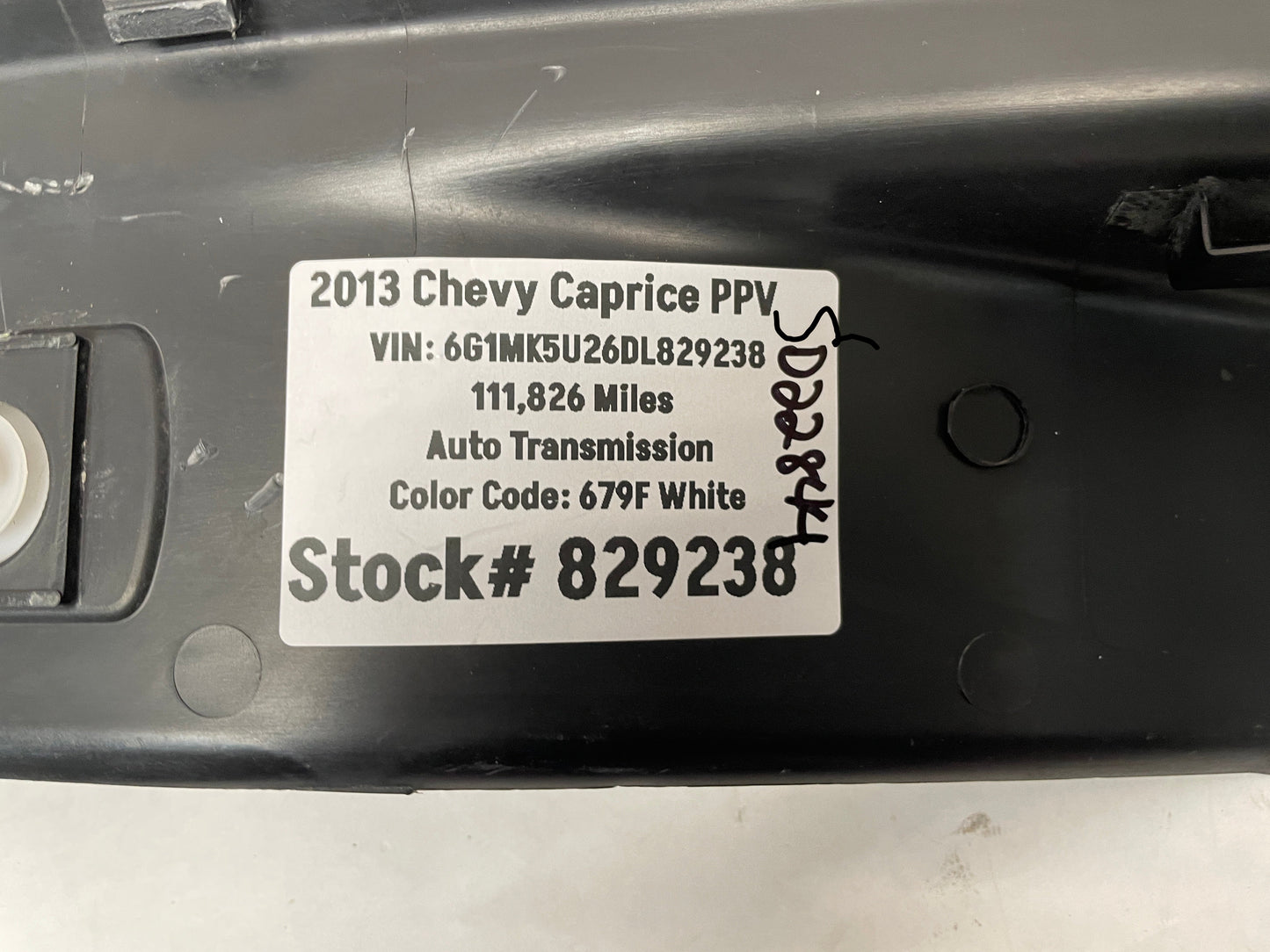 2013 Chevy Caprice PPV LH Driver Rear Door Scuff Sill Plate Panel Trim Molding OEM - Day's Parts Yard