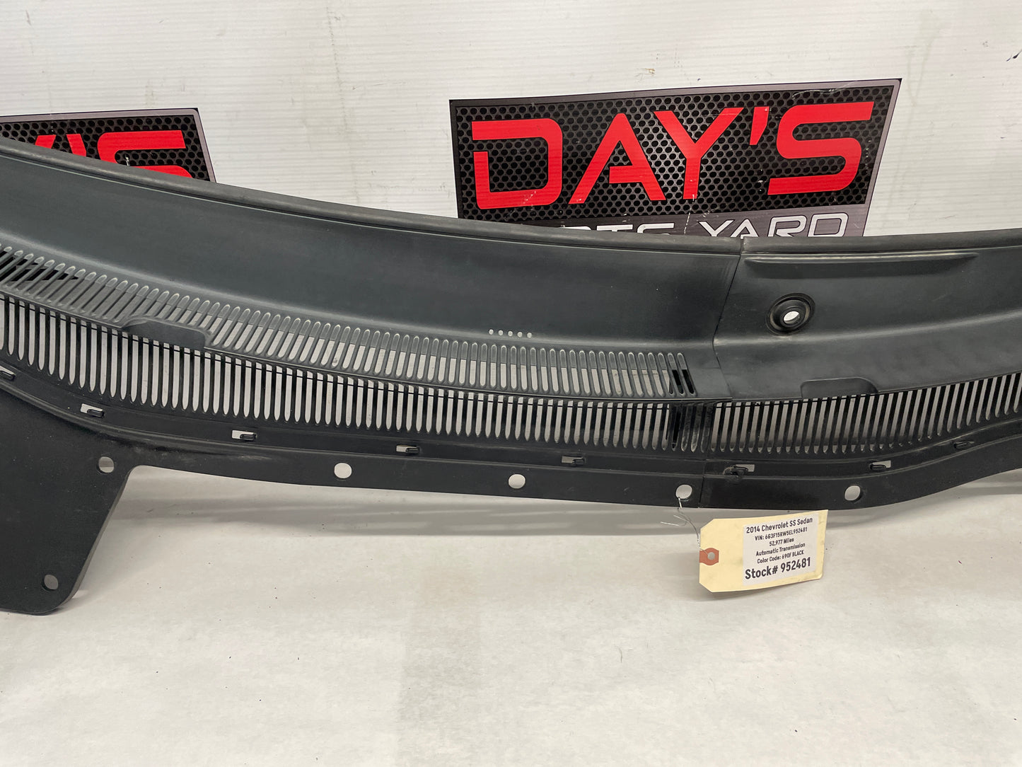 2014 Chevy SS Sedan Windshield Wiper Cowl Trim Panel Molding OEM - Day's Parts Yard