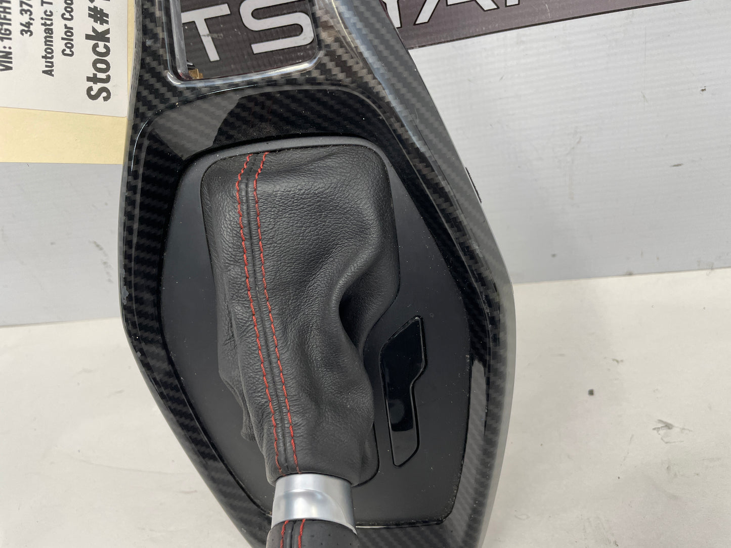 2016 Chevy Camaro SS Carbon Fiber Shifter Bezel Trim W/ Leather Boot and Knob - Day's Parts Yard