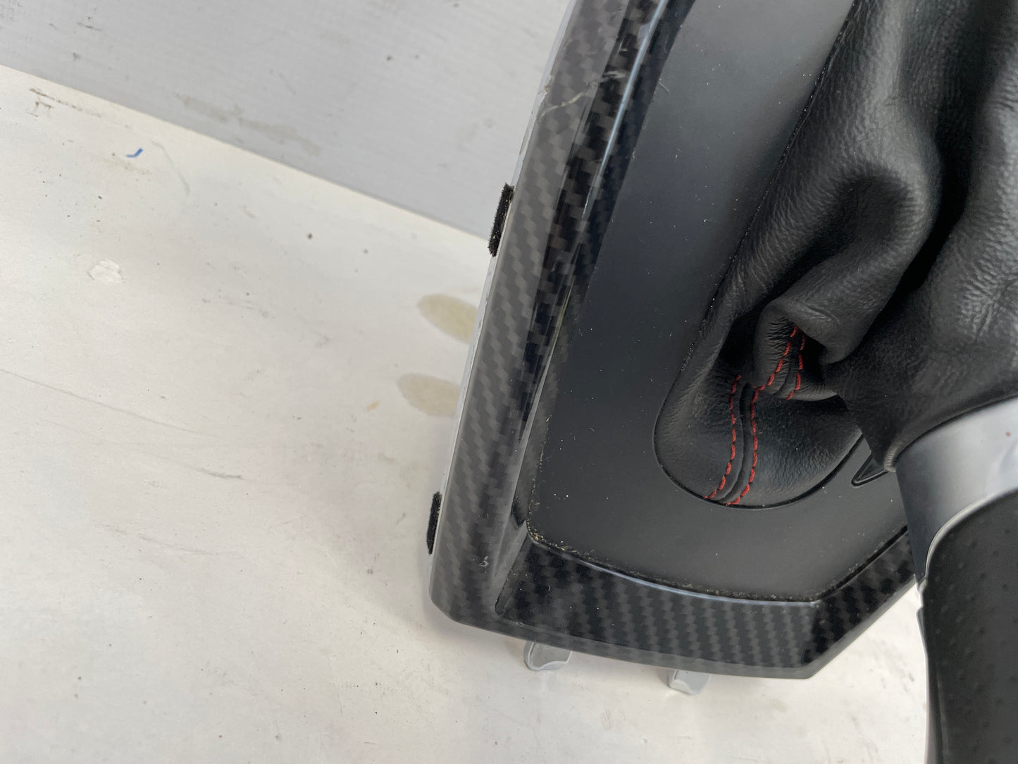 2016 Chevy Camaro SS Carbon Fiber Shifter Bezel Trim W/ Leather Boot and Knob - Day's Parts Yard