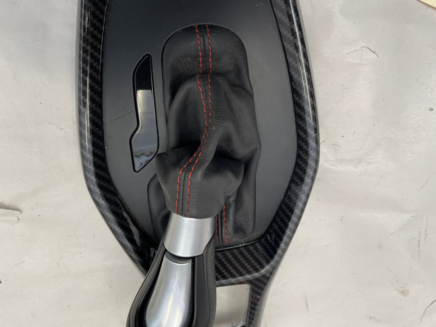 2016 Chevy Camaro SS Carbon Fiber Shifter Bezel Trim W/ Leather Boot and Knob - Day's Parts Yard