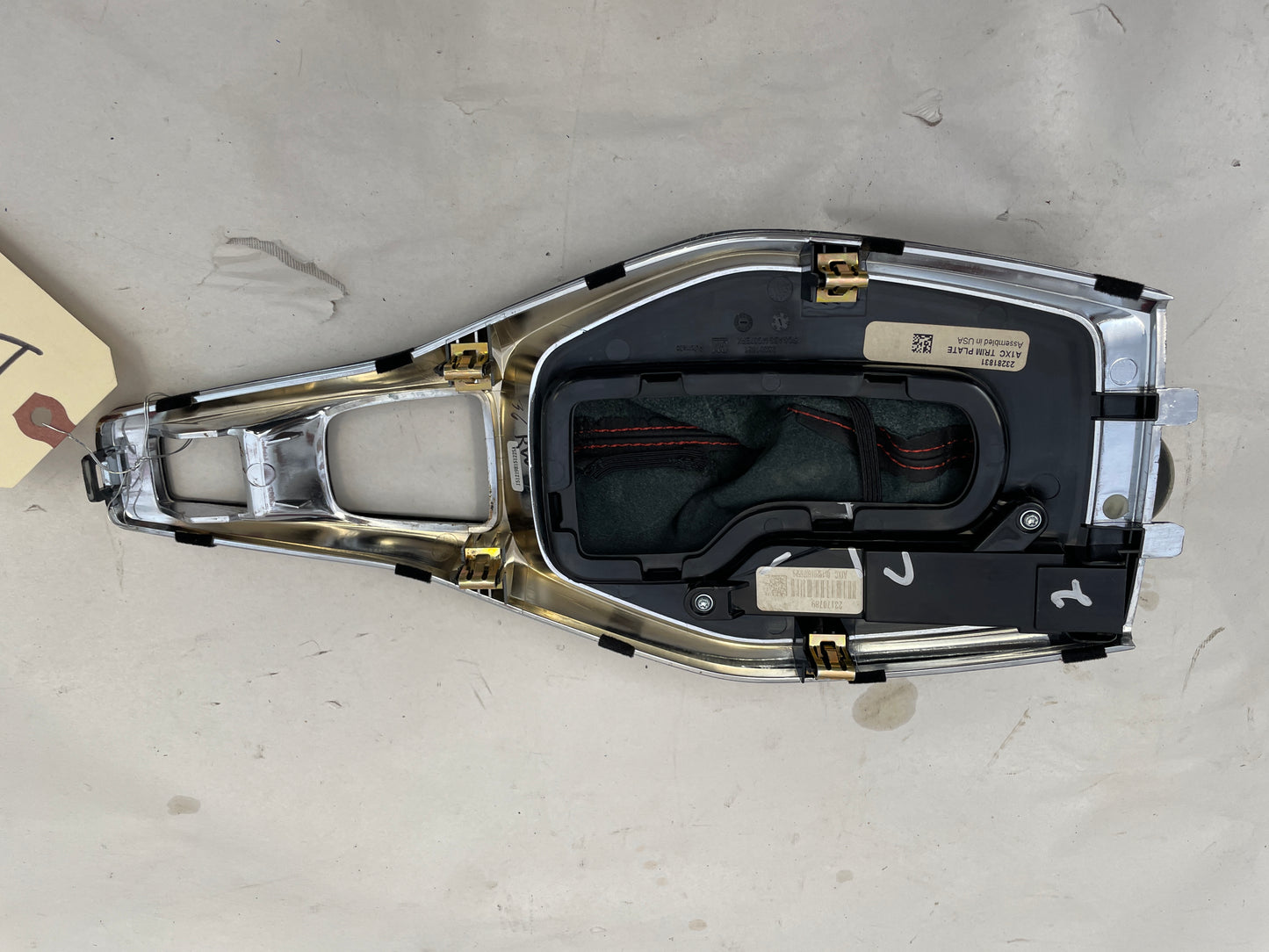 2016 Chevy Camaro SS Carbon Fiber Shifter Bezel Trim W/ Leather Boot and Knob - Day's Parts Yard