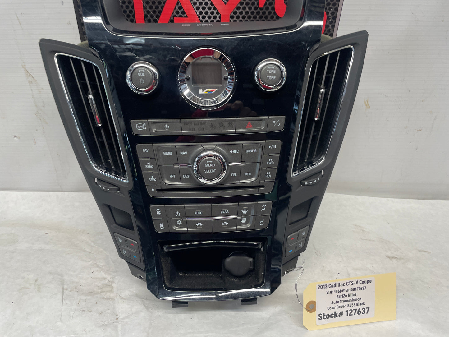 2013 Cadillac CTS-V Coupe Radio/CD Nav Climate Control Panel Unit Seat Options OEM - Day's Parts Yard