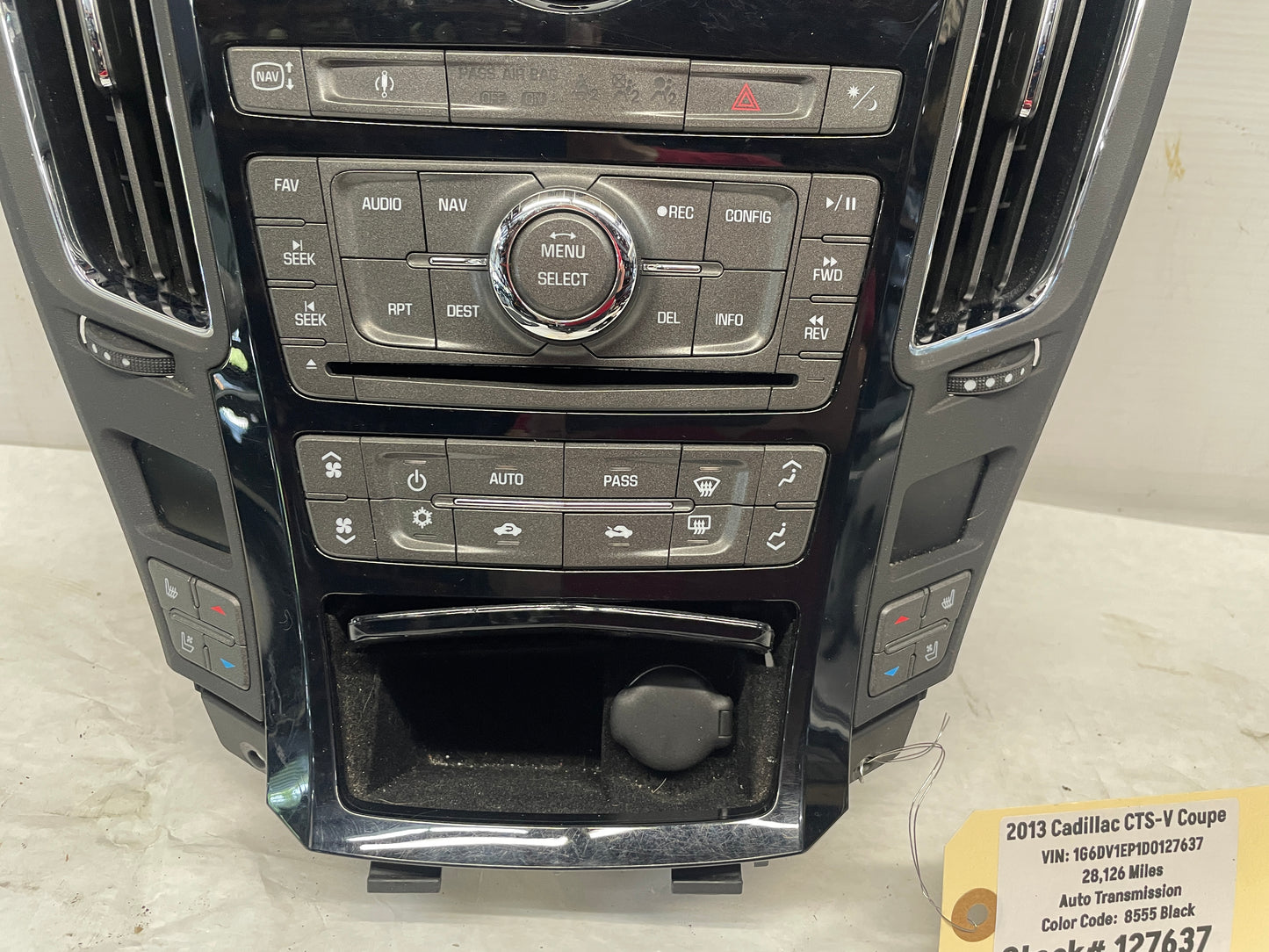 2013 Cadillac CTS-V Coupe Radio/CD Nav Climate Control Panel Unit Seat Options OEM - Day's Parts Yard
