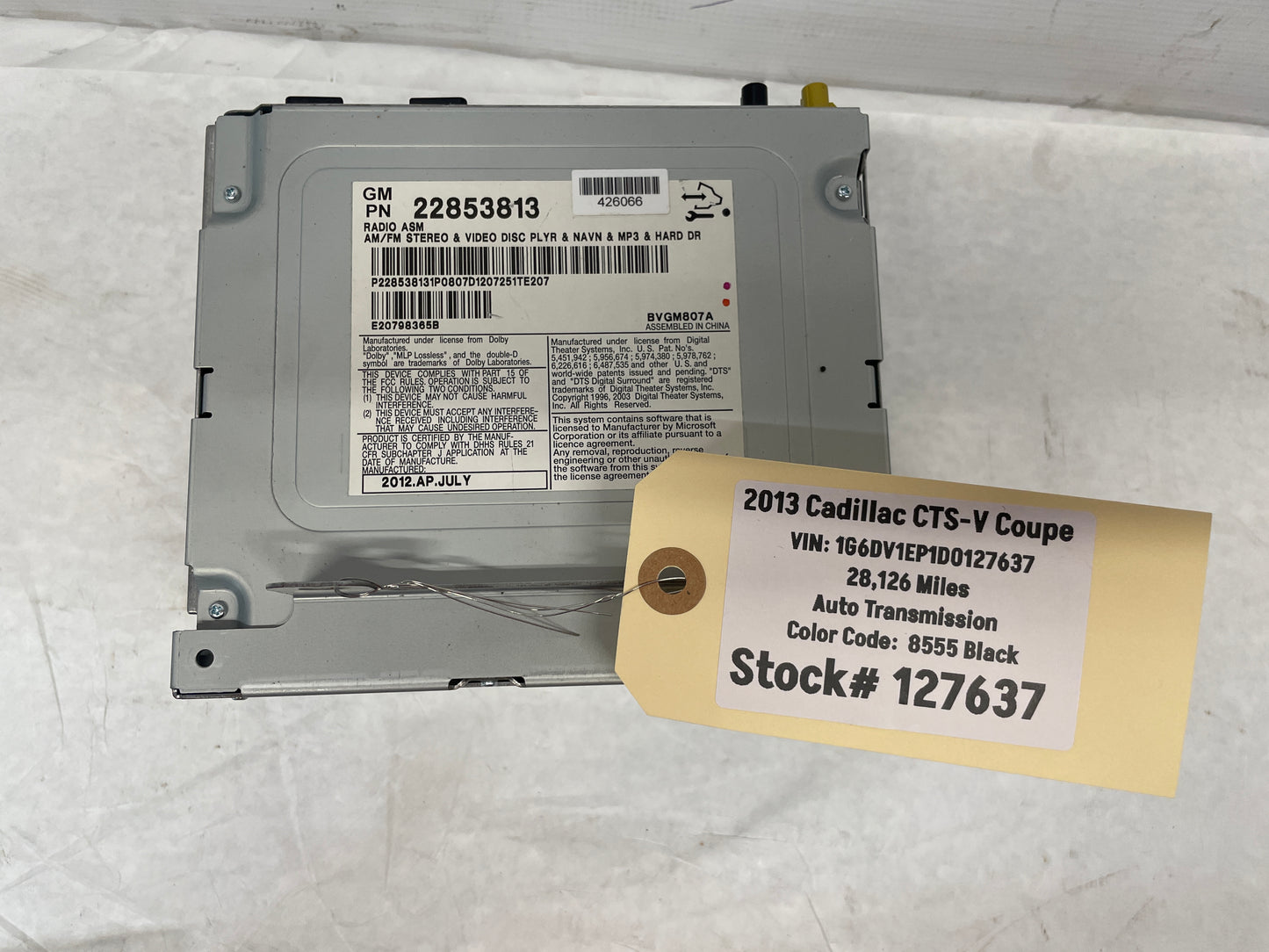 2013 Cadillac CTS-V Coupe Radio CD Player Navigation Control Receiver Box Unit OEM - Day's Parts Yard
