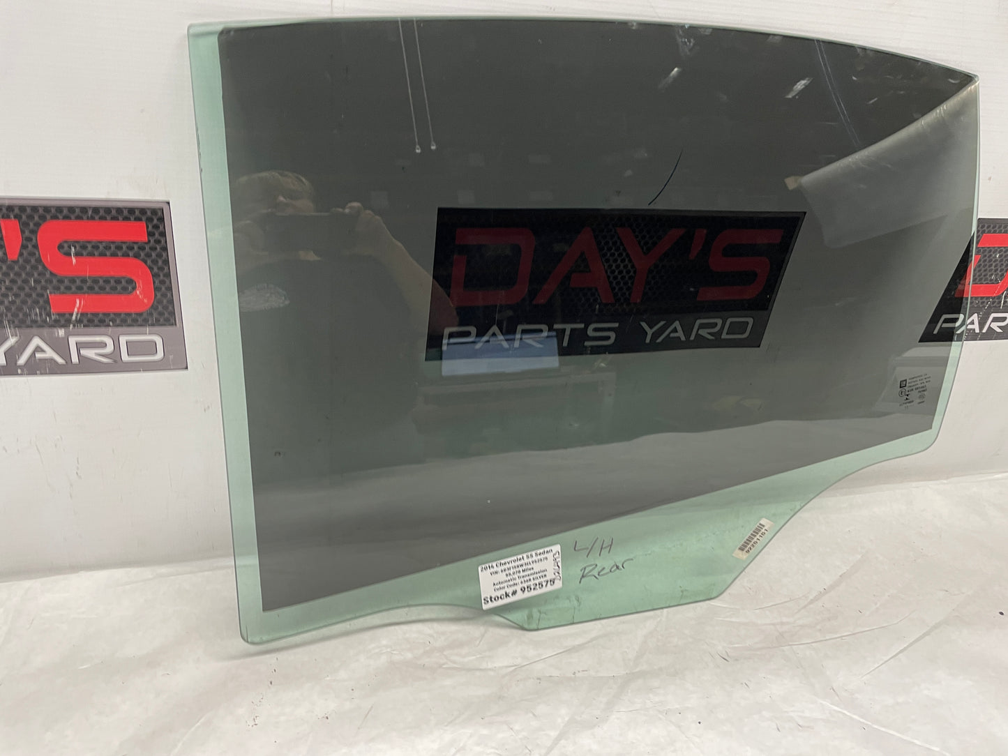 2014 Chevy SS Sedan LH Driver Rear Door Window Glass OEM - Day's Parts Yard