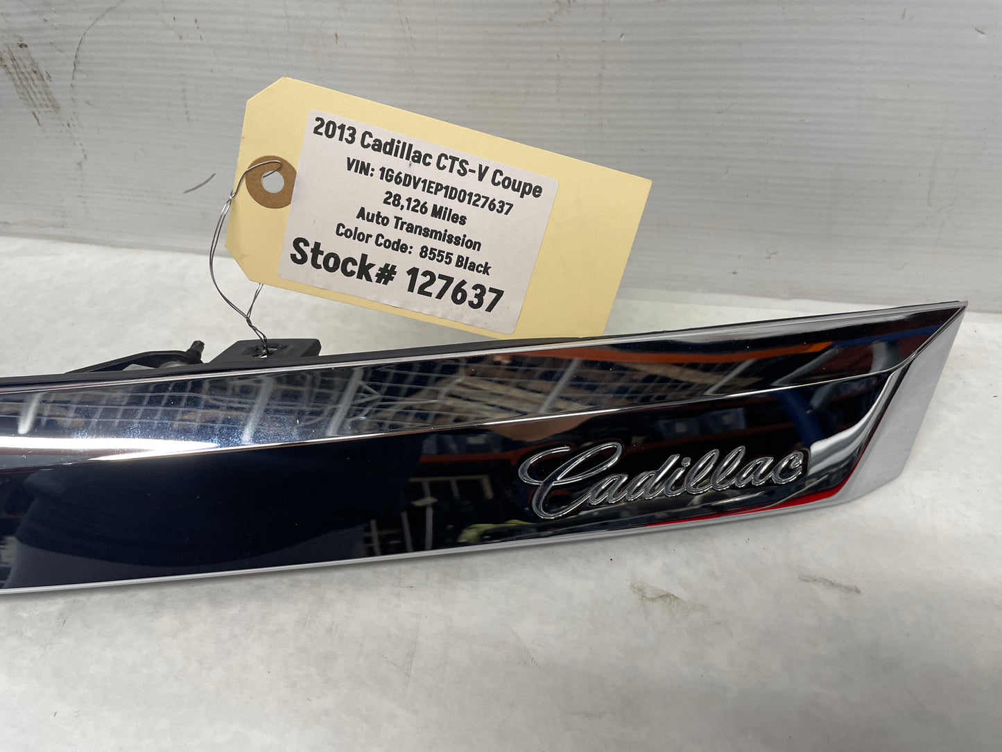 2013 Cadillac CTS-V Coupe Trunk Deck Lid Applique Chrome Panel Trim Camera OEM - Day's Parts Yard