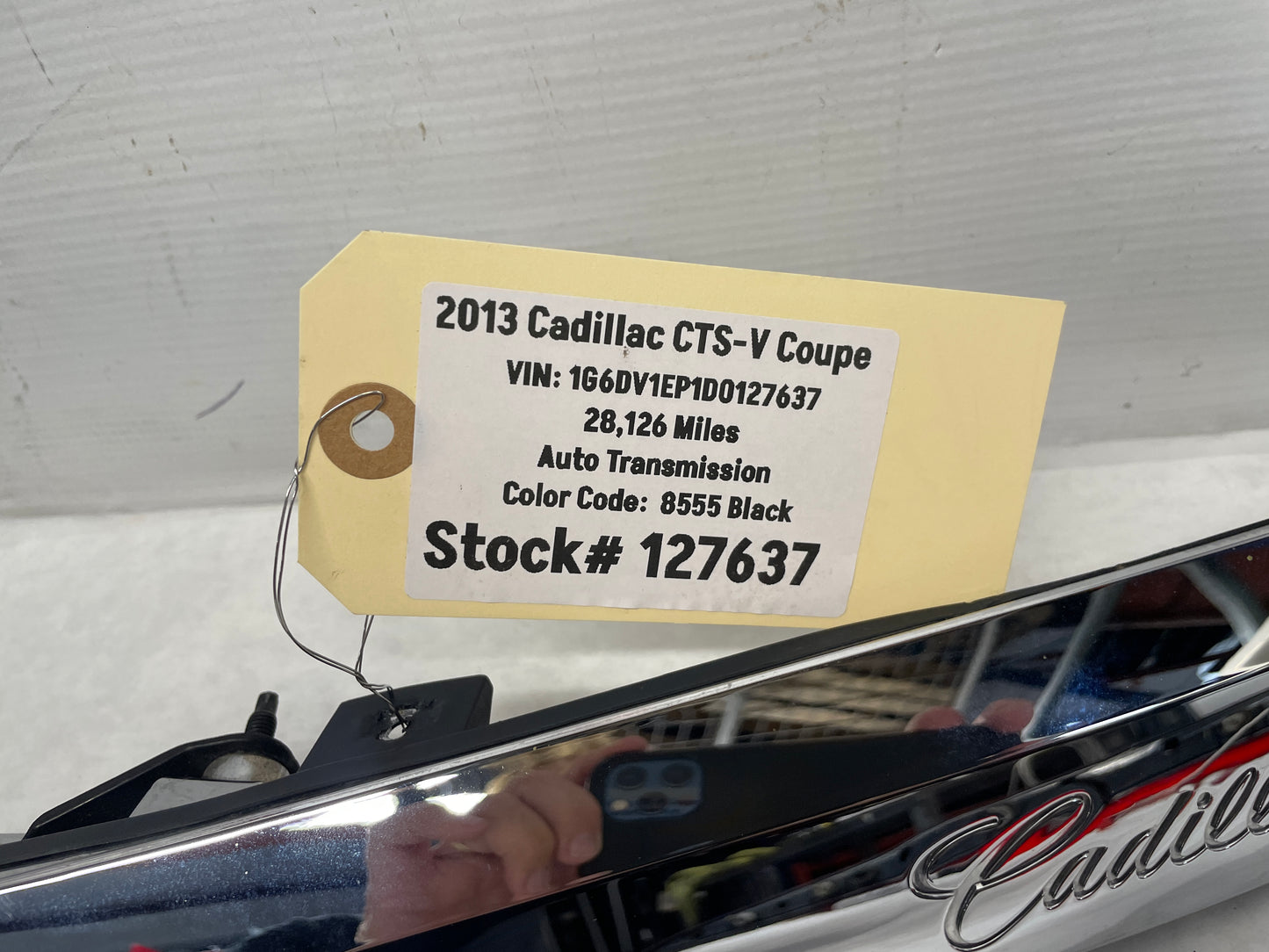 2013 Cadillac CTS-V Coupe Trunk Deck Lid Applique Chrome Panel Trim Camera OEM - Day's Parts Yard