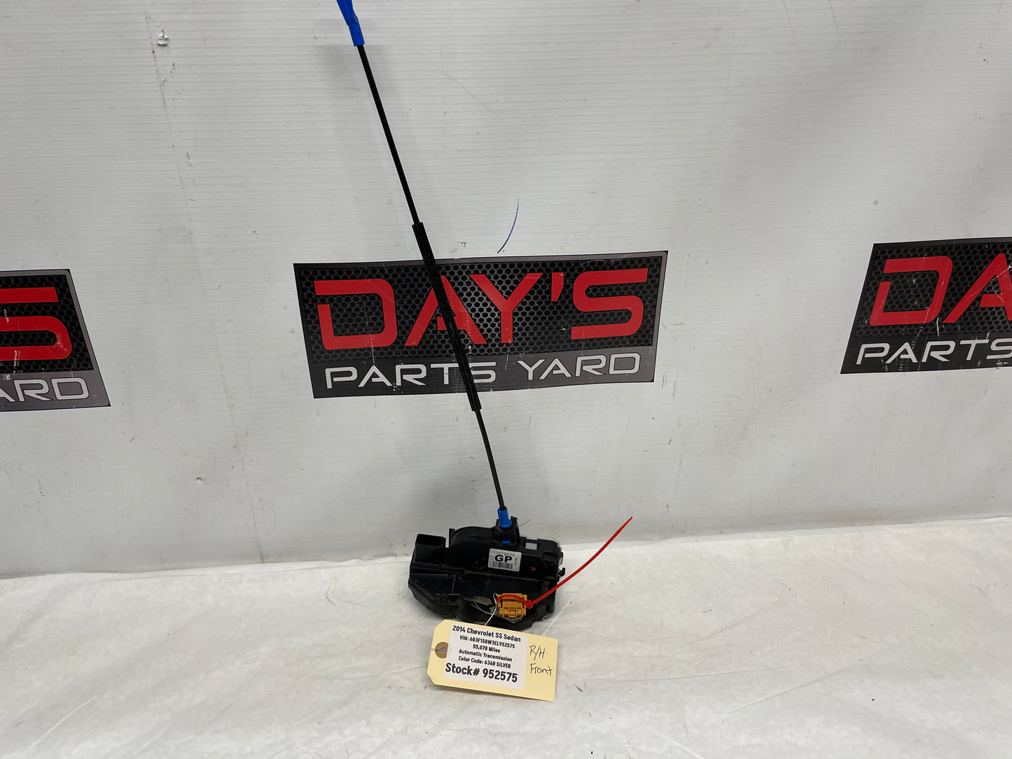 2014 Chevy SS Sedan RH Passenger Front Door Lock Actuator OEM - Day's Parts Yard