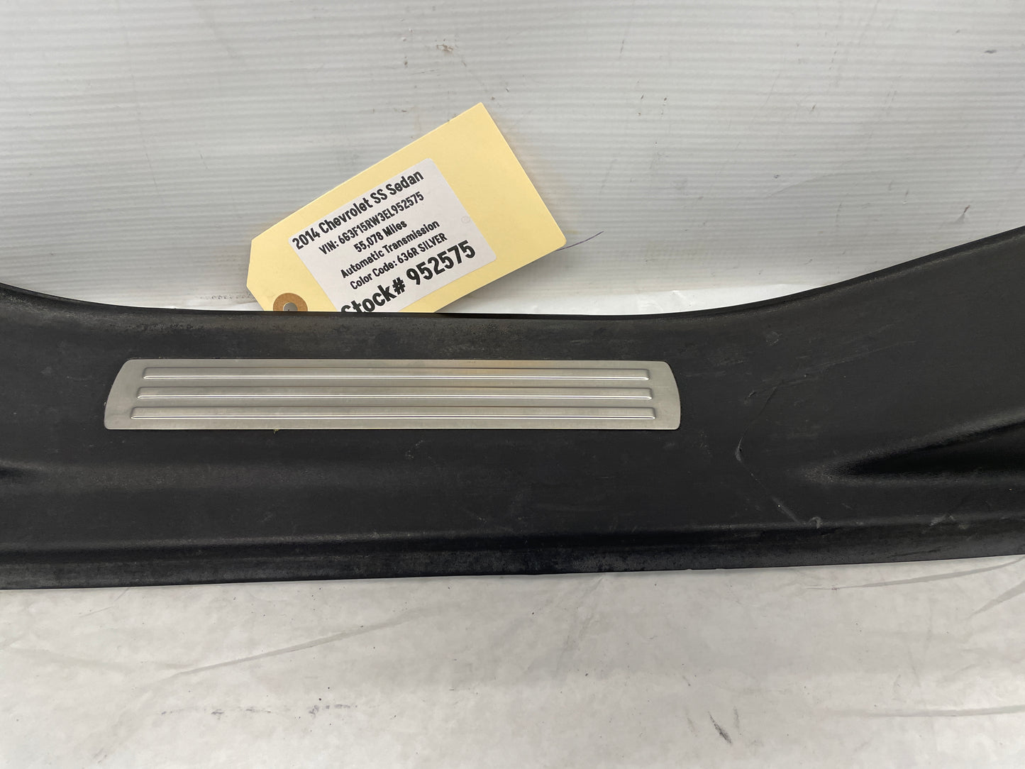 2014 Chevy SS Sedan LH Driver Rear Door Sill Scuff Plate Panel Trim OEM - Day's Parts Yard