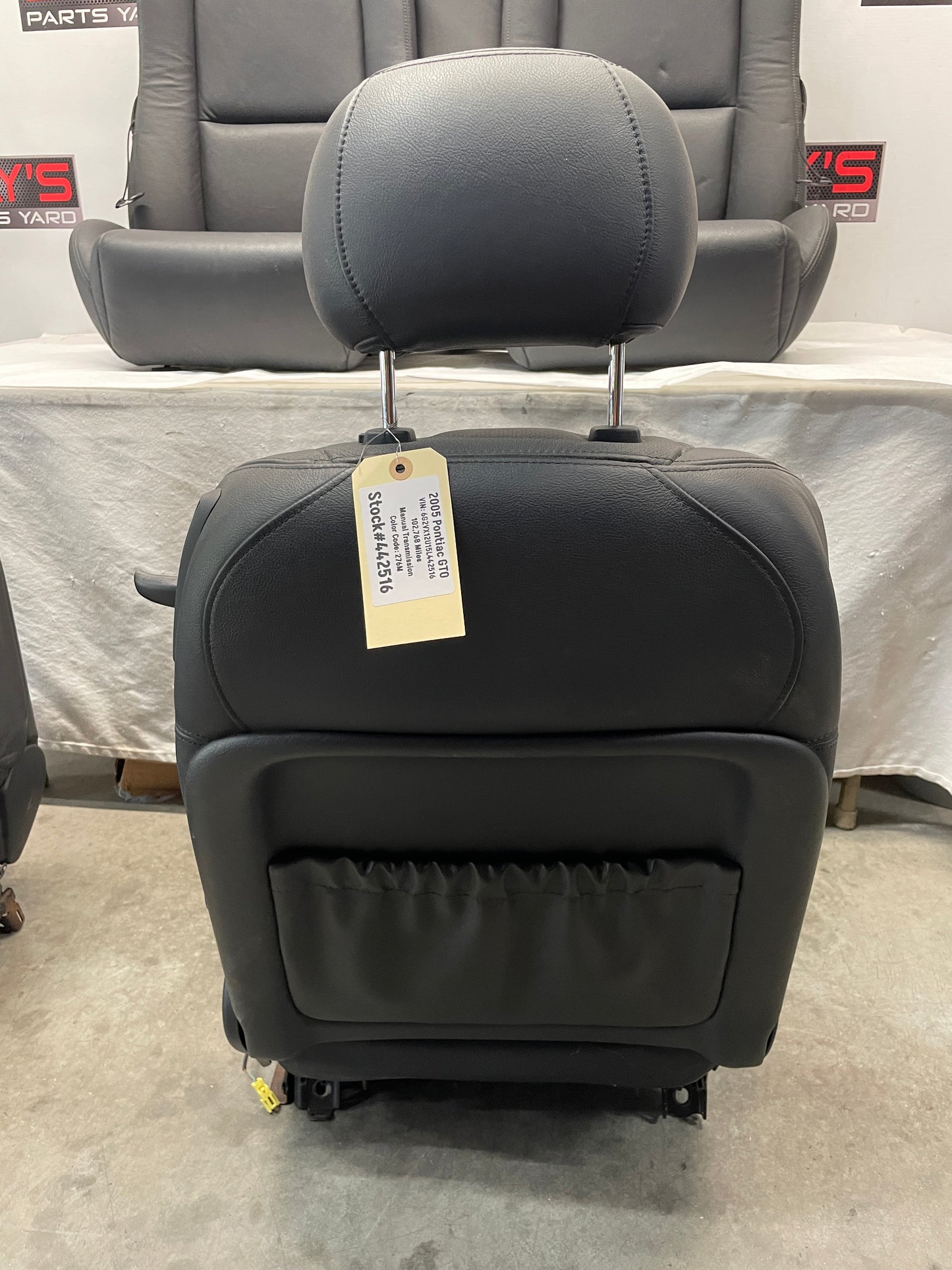 2005 Pontiac GTO Seats Front and Rears Black Leather OEM - Day's Parts Yard