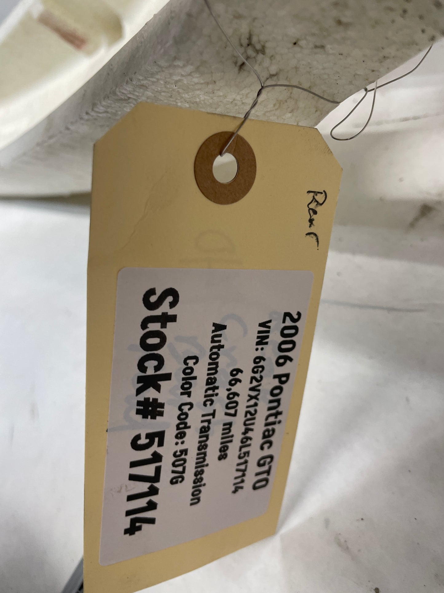 2006 Pontiac GTO Rear Bumper Impact Energy Absorber Foam OEM