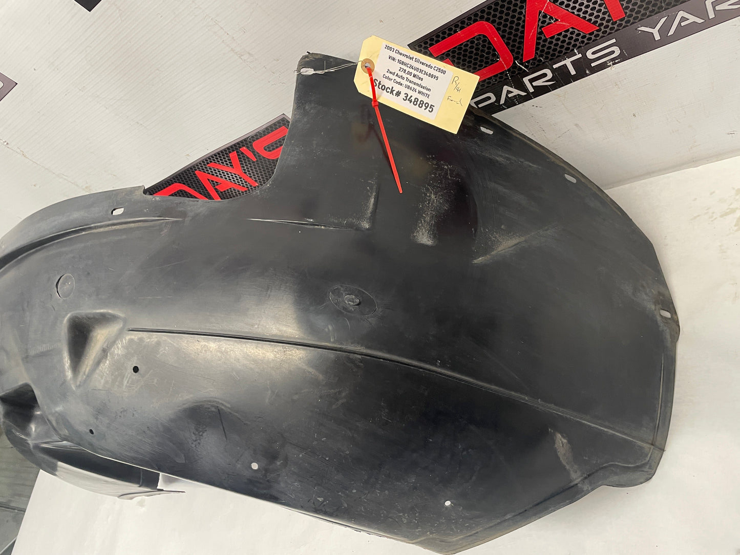 2003 Chevy Silverado C3500 RH Passenger Front Fender Wheel Well House Liner OEM - Day's Parts Yard