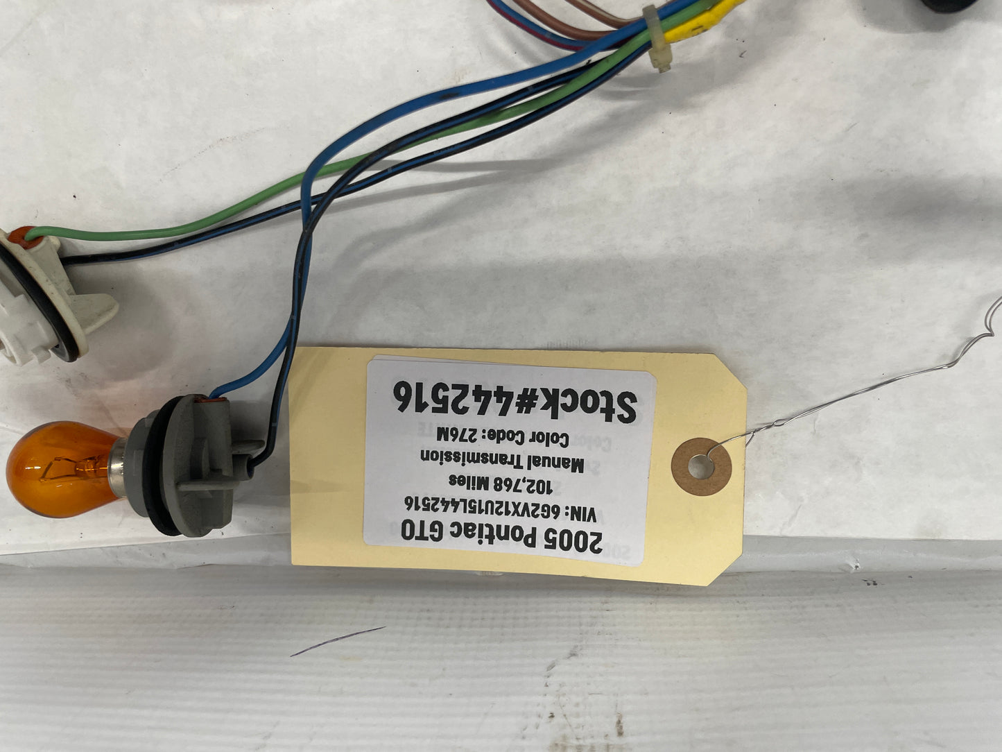 2005 Pontiac GTO RH & LH Taillight Tail Light Wire Wiring Harness Sockets OEM - Day's Parts Yard