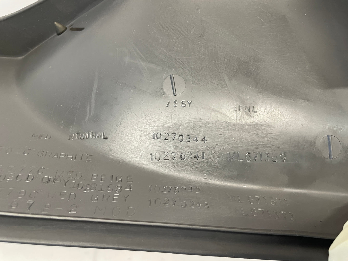 1999 Chevy Camaro LH Driver Rear Hatch Cargo Trunk Side Panel Trim Grey Gray OEM - Day's Parts Yard