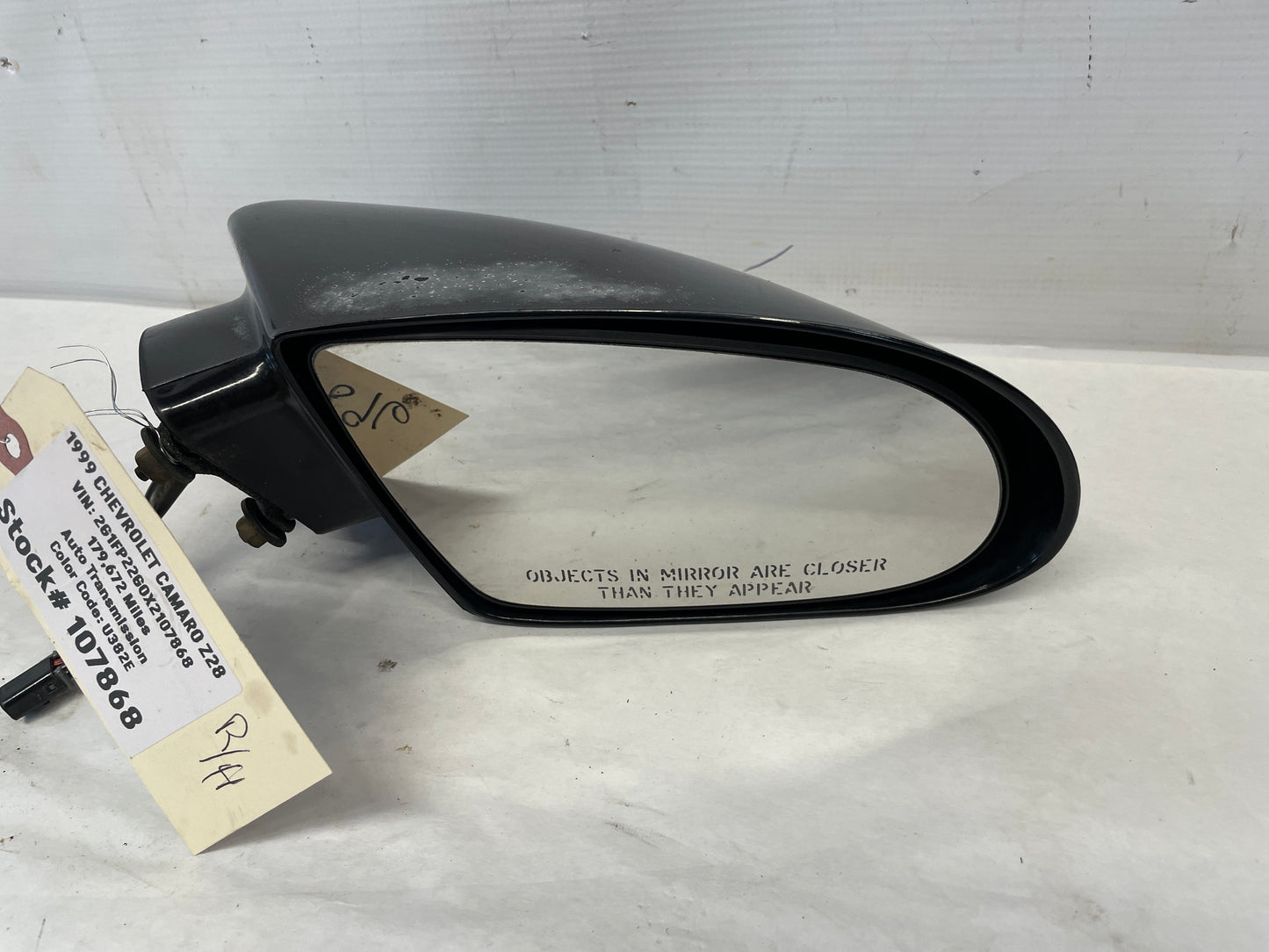 1999 Chevy Camaro Z28 RH Passenger Exterior Mirror Black OEM - Day's Parts Yard