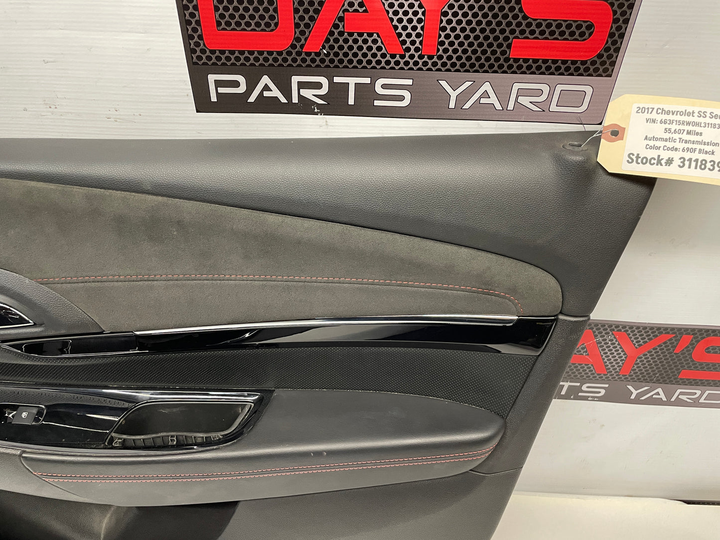 2017 Chevy SS Sedan RH Passenger Front Interior Door Panel OEM - Day's Parts Yard