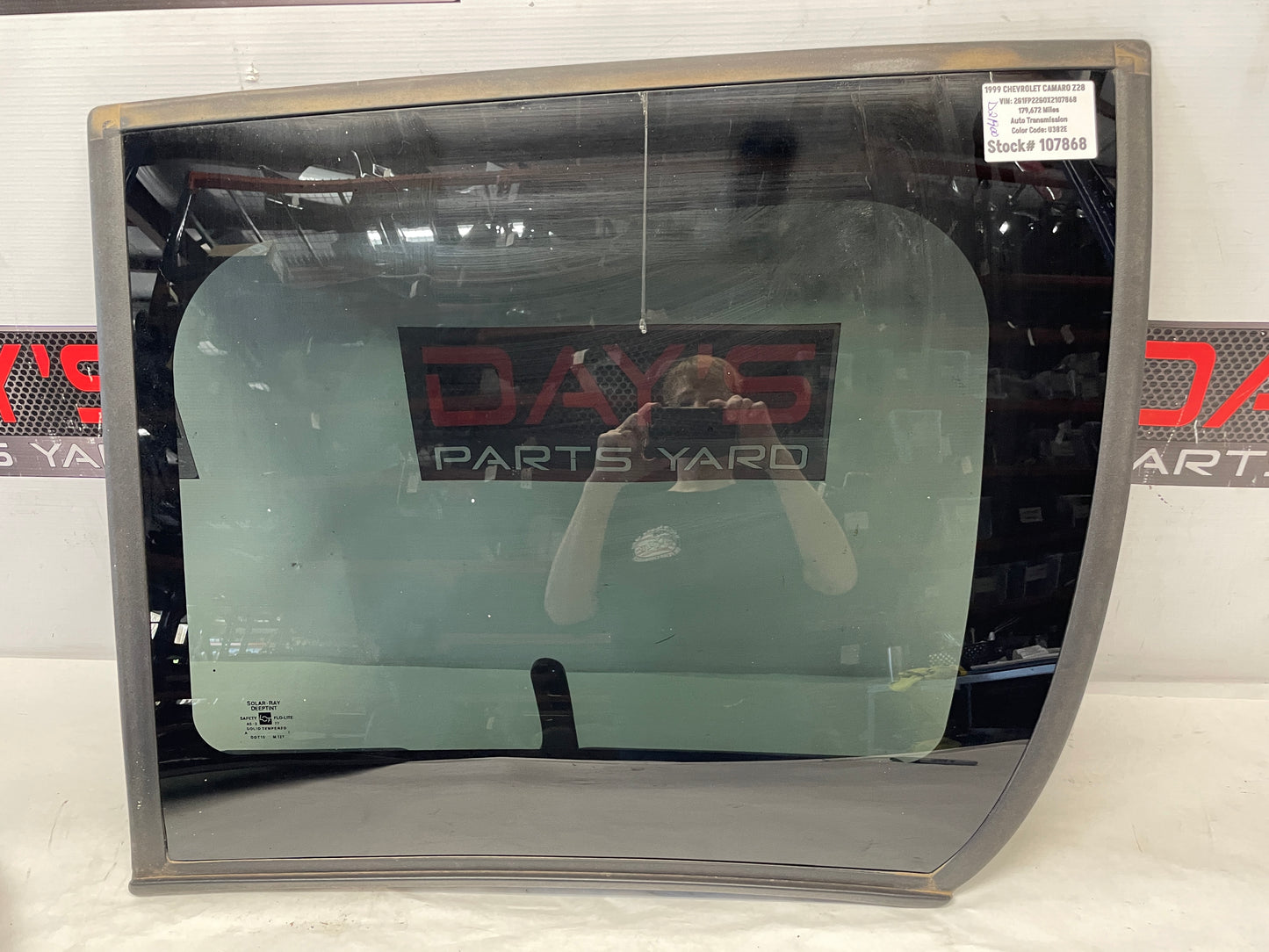 1999 Chevy Camaro Z28 RH Passenger T-Top Roof Glass Window Panel OEM - Day's Parts Yard