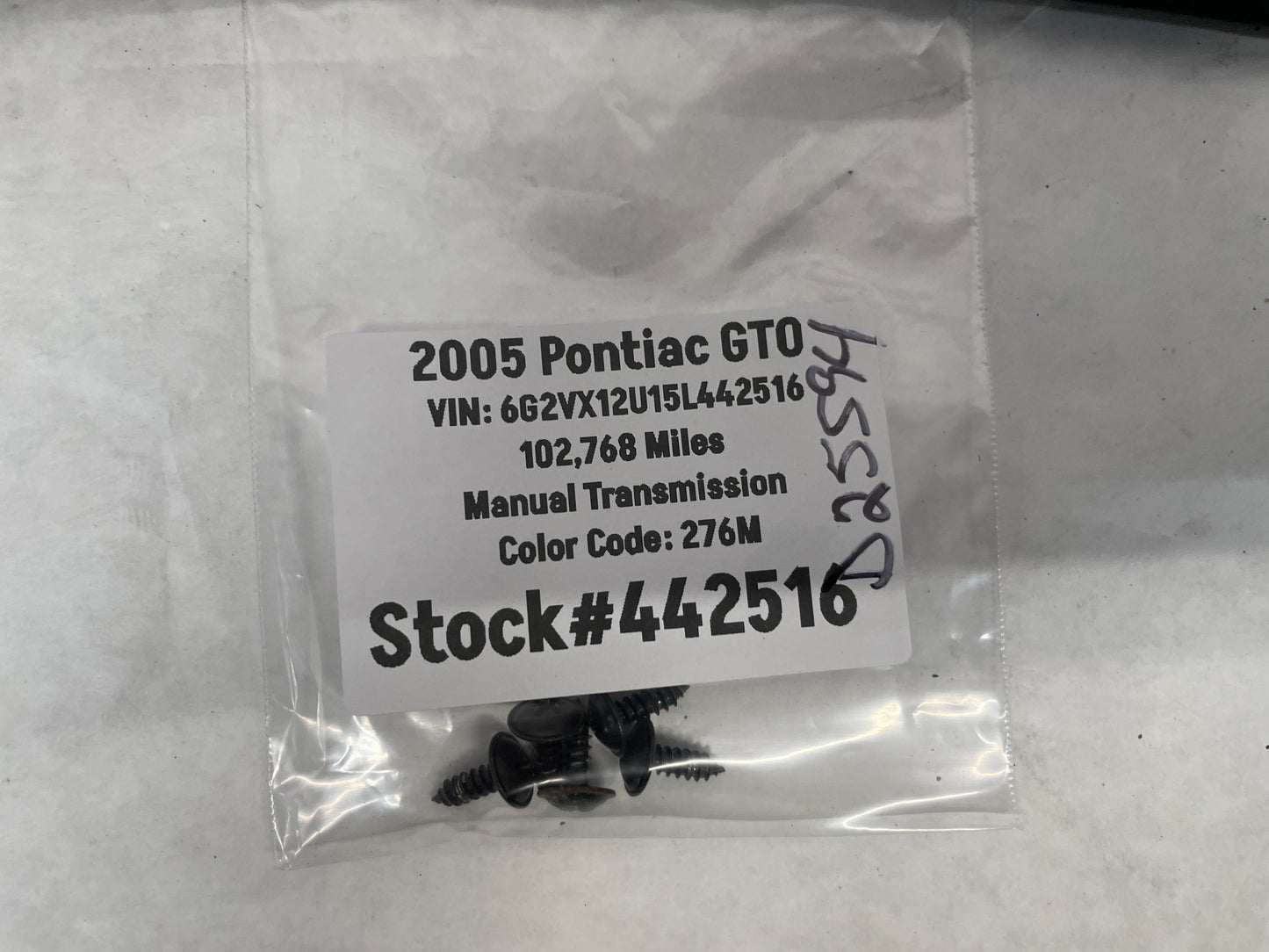 2005 Pontiac GTO RH & LH Console Interior Black Suede Trim Panels OEM - Day's Parts Yard