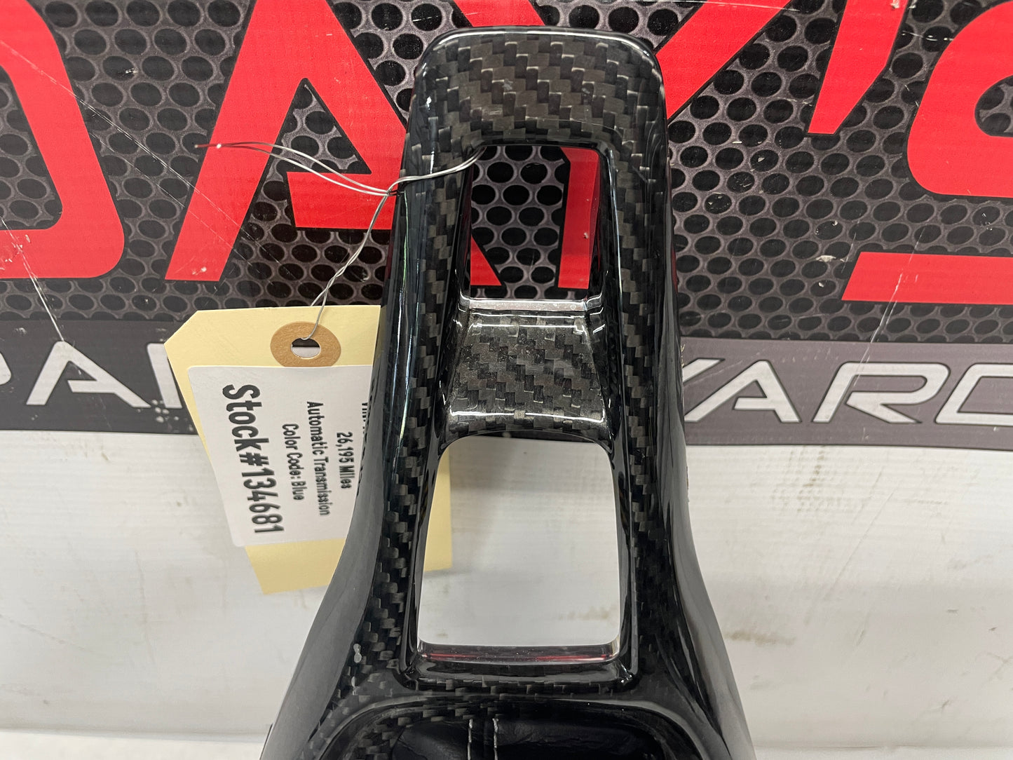 2022 Chevy Camaro SS Center Console Shifter Bezel Carbon Wrap Trim w/ Leather Boot OEM - Day's Parts Yard