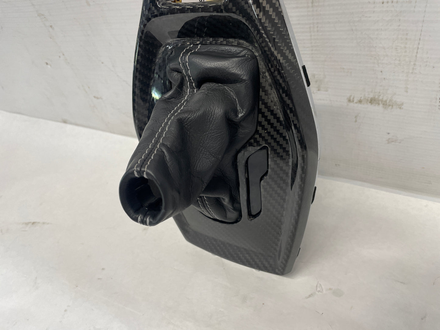 2022 Chevy Camaro SS Center Console Shifter Bezel Carbon Wrap Trim w/ Leather Boot OEM - Day's Parts Yard
