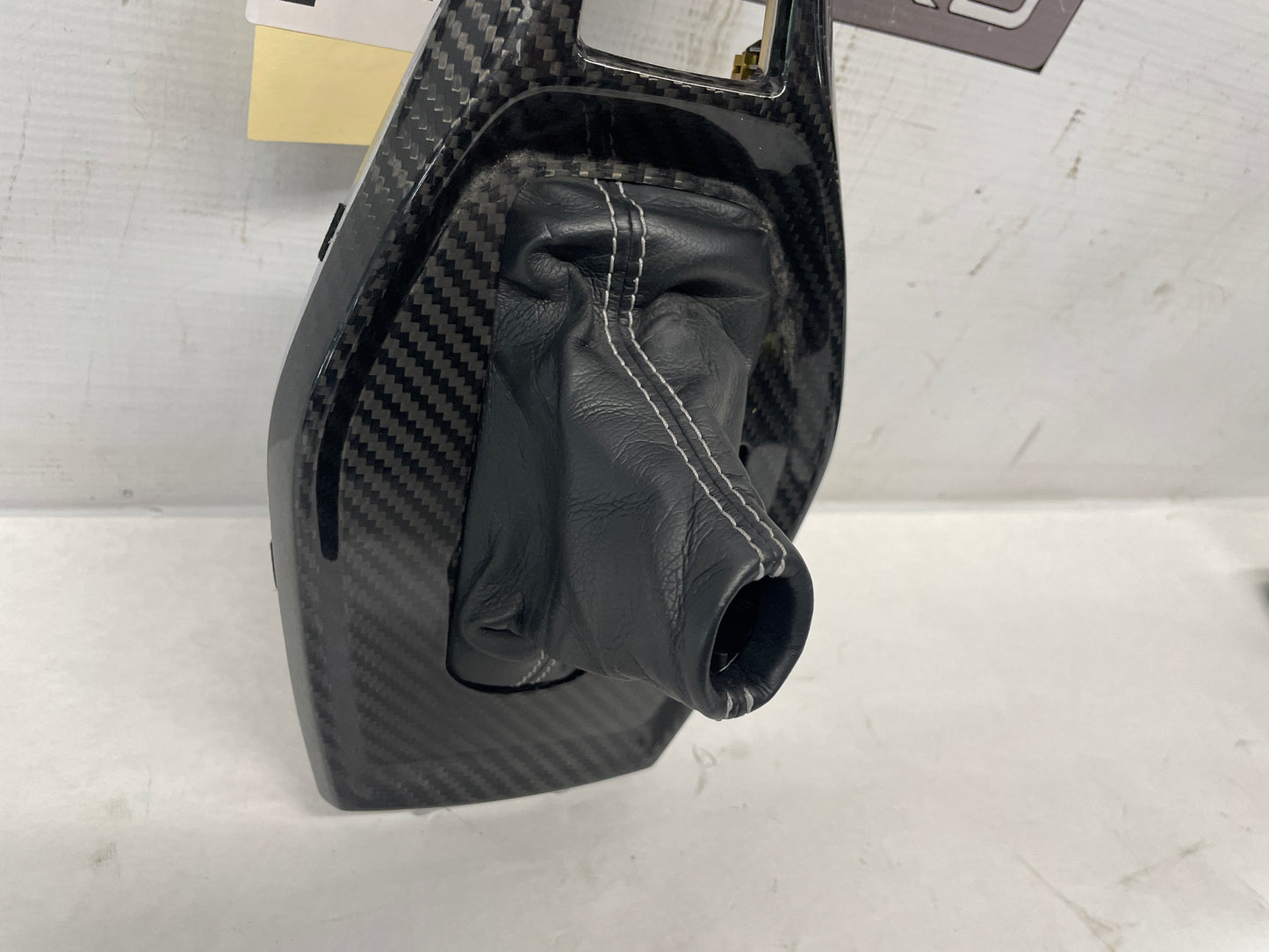 2022 Chevy Camaro SS Center Console Shifter Bezel Carbon Wrap Trim w/ Leather Boot OEM - Day's Parts Yard