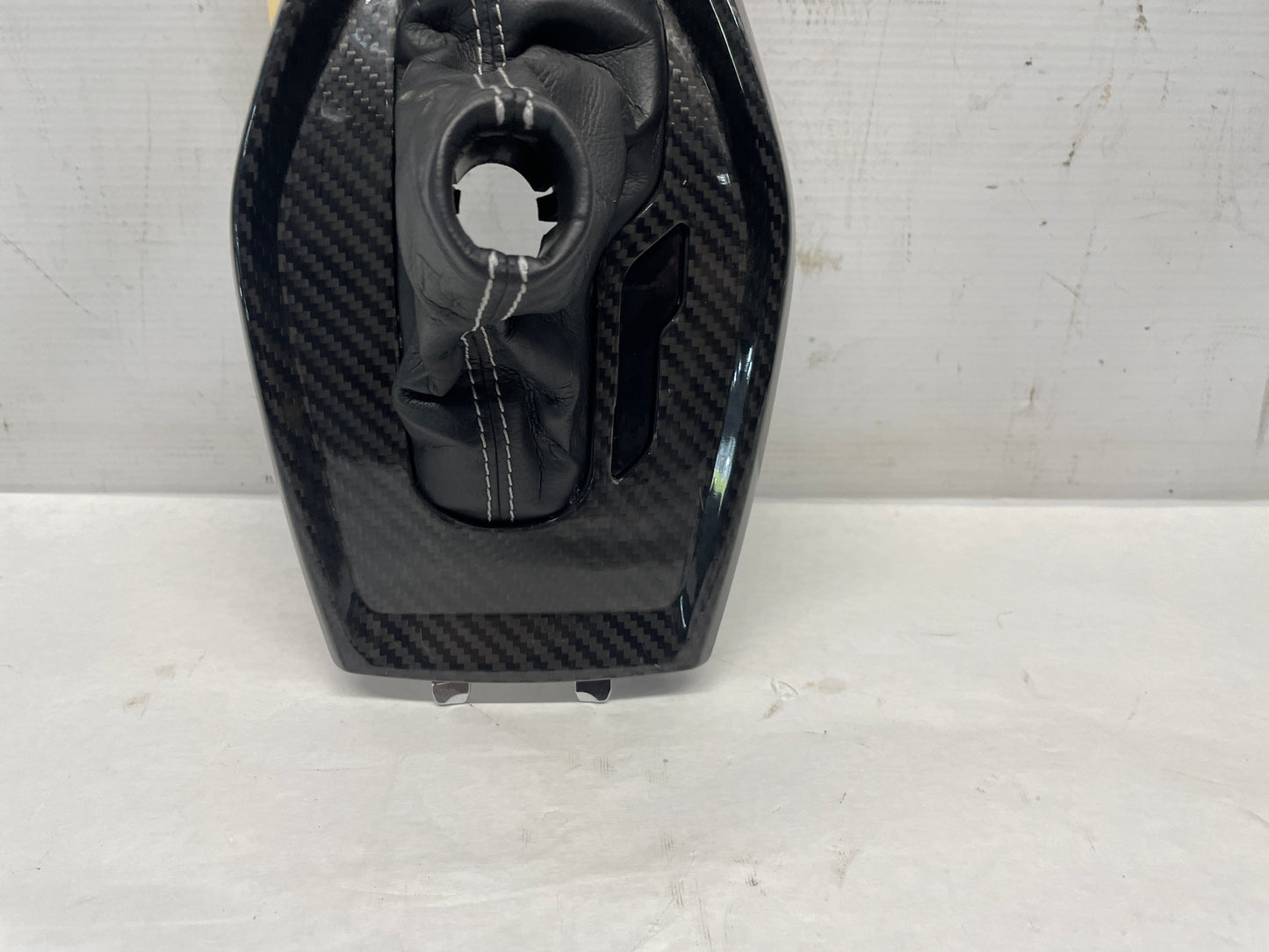 2022 Chevy Camaro SS Center Console Shifter Bezel Carbon Wrap Trim w/ Leather Boot OEM - Day's Parts Yard