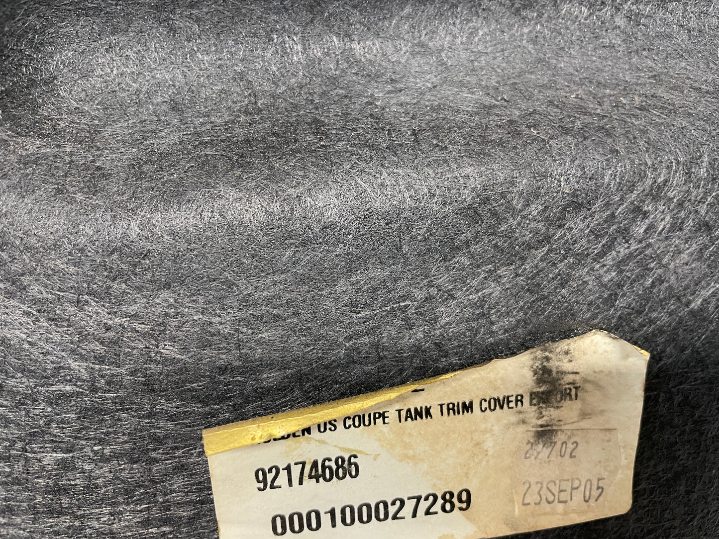 2006 Pontiac GTO Trunk Fuel Tank Trim Carpet Cover Liner OEM