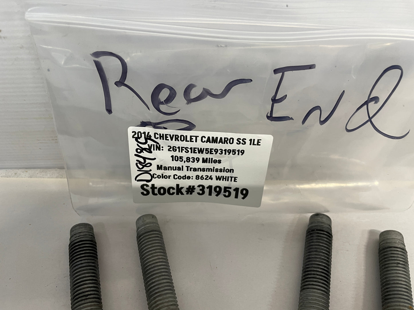 2014 Chevy Camaro SS 1LE Rear Cradle K Member Bolts Hardware OEM - Day's Parts Yard