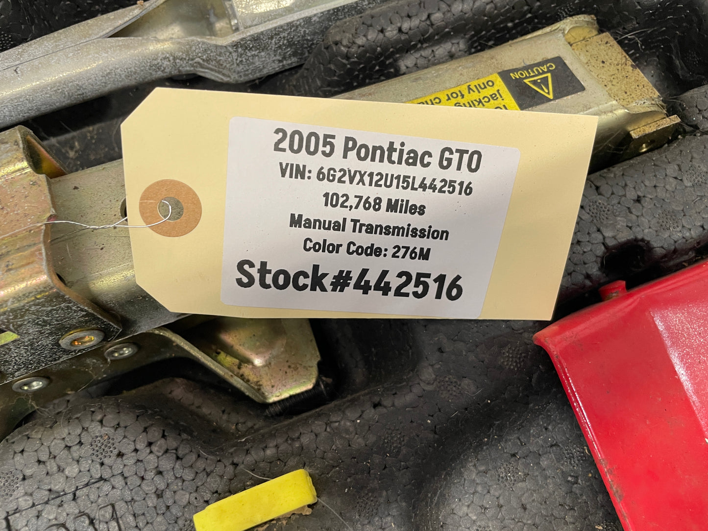 2005 Pontiac GTO Emergency Spare Tire Jack Tool Kit OEM - Day's Parts Yard