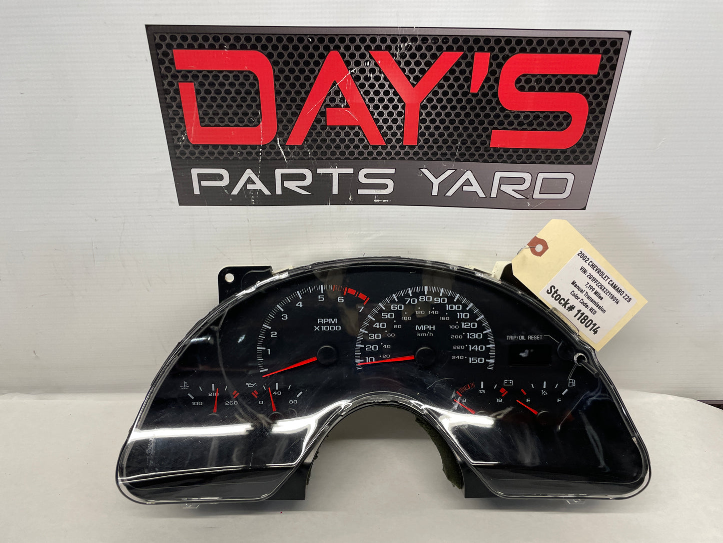 2002 Chevy Camaro Z28 Gauge Cluster Speedometer OEM 7k Miles - Day's Parts Yard