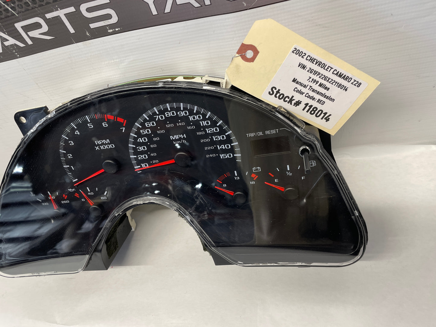 2002 Chevy Camaro Z28 Gauge Cluster Speedometer OEM 7k Miles - Day's Parts Yard