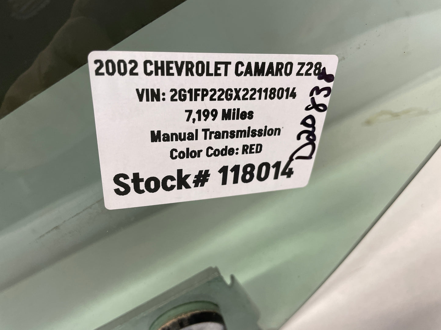 2002 Chevy Camaro Z28 LH Driver Door Window Glass OEM - Day's Parts Yard
