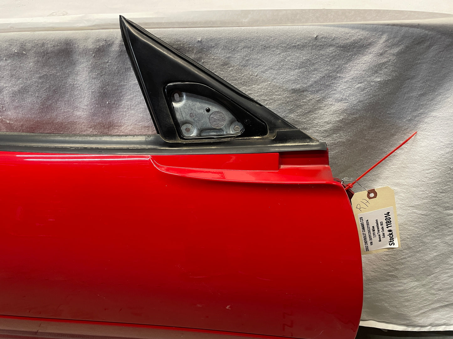 2002 Chevy Camaro Z28 RH Passenger Exterior Door Red OEM - Day's Parts Yard