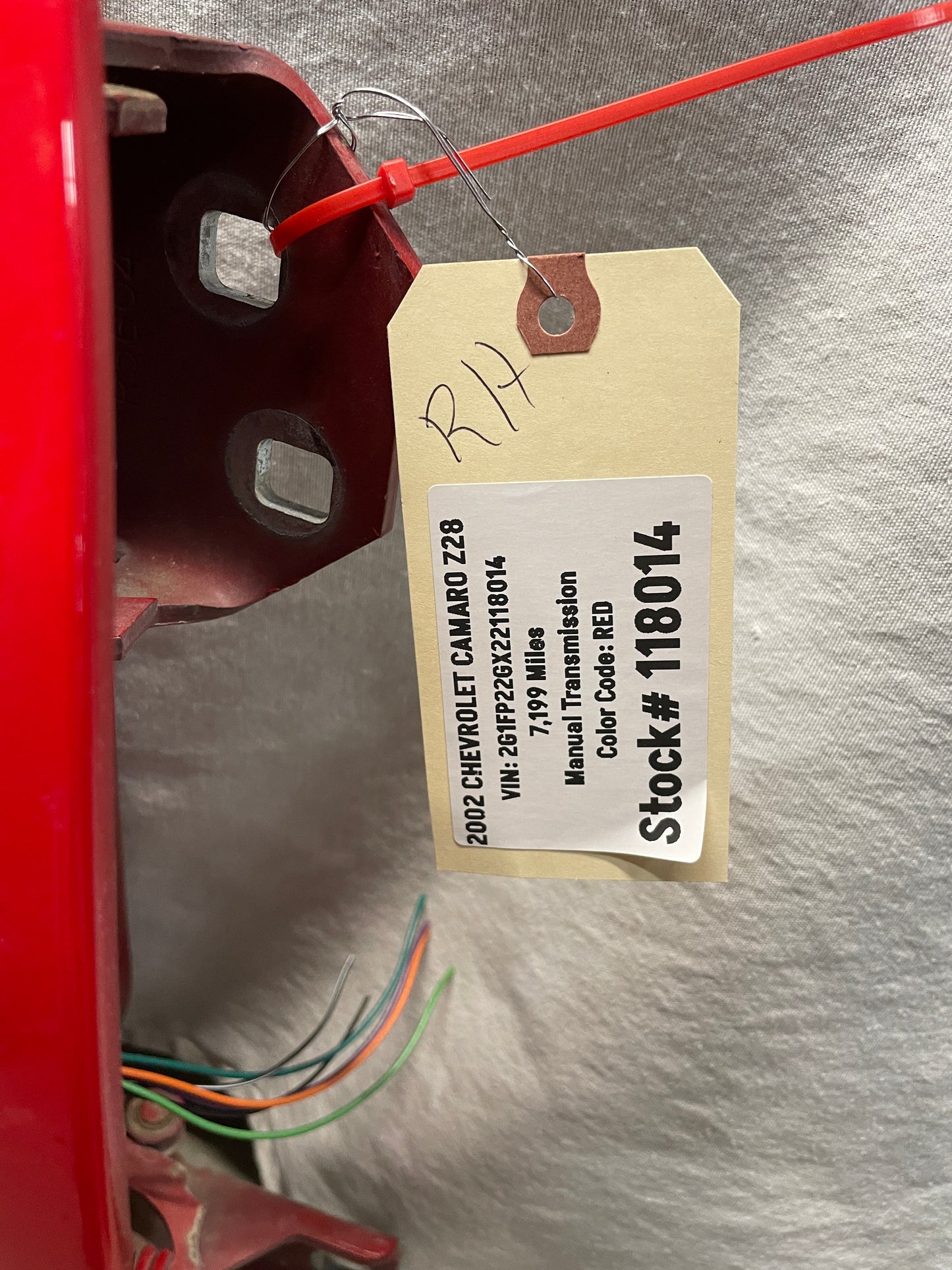 2002 Chevy Camaro Z28 RH Passenger Exterior Door Red OEM - Day's Parts Yard