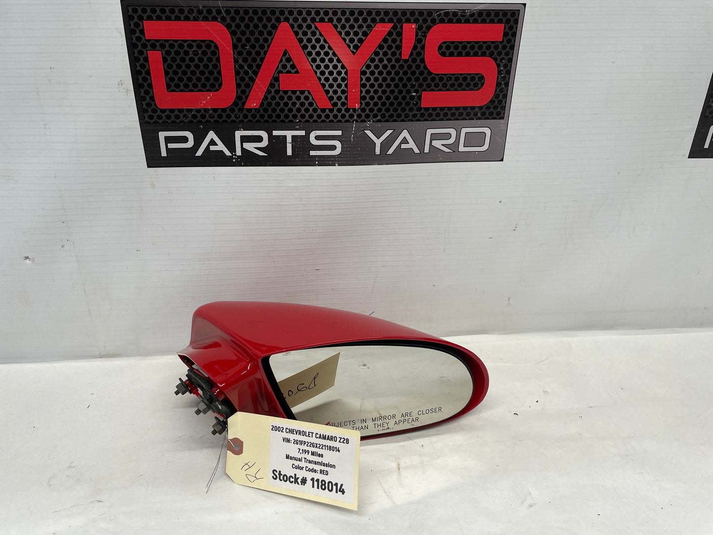 2002 Chevy Camaro Z28 RH Passenger Manual Exterior Door Mirror OEM - Day's Parts Yard
