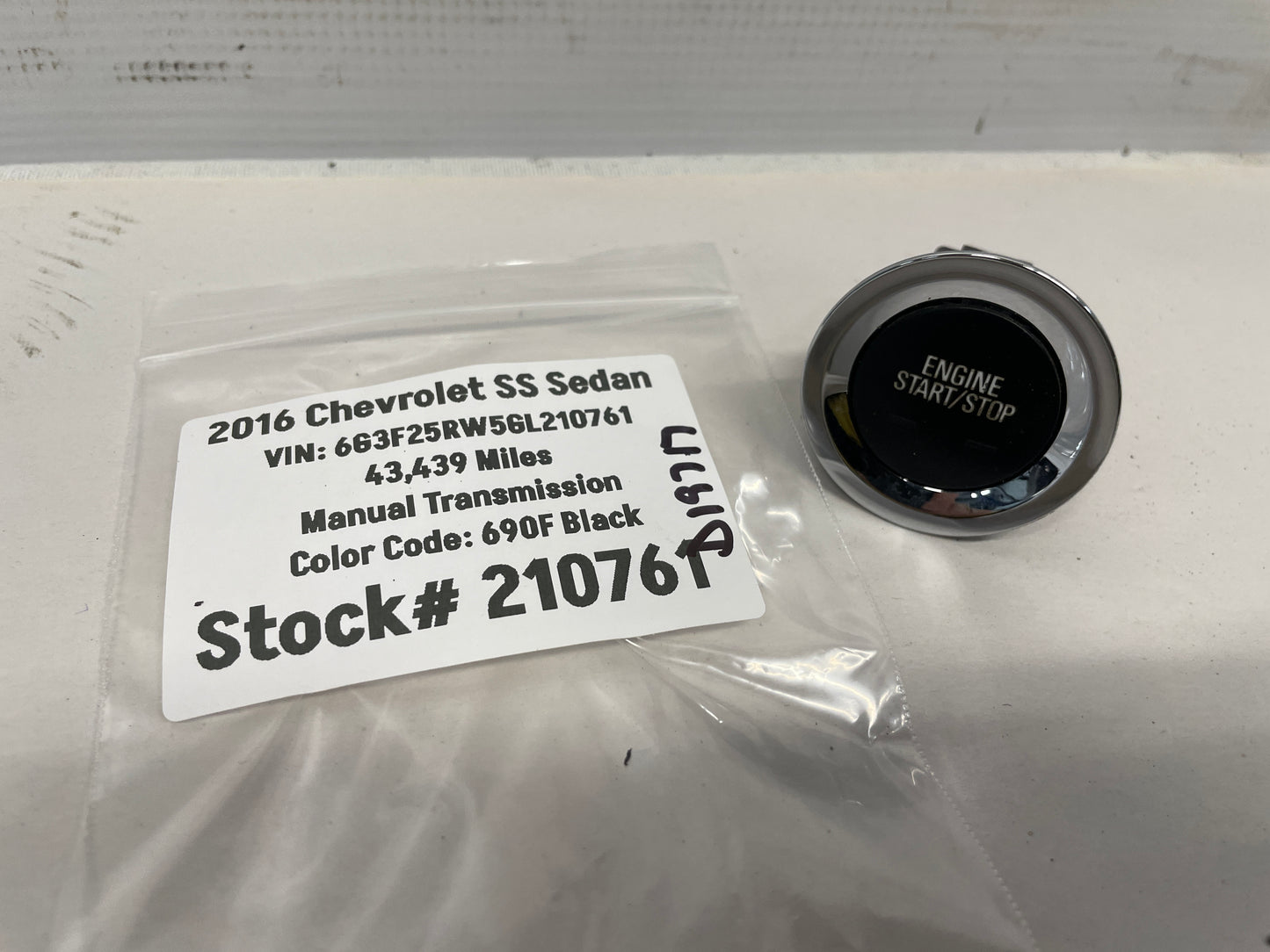 2016 Chevy SS Sedan Ignition Switch Start Button OEM - Day's Parts Yard