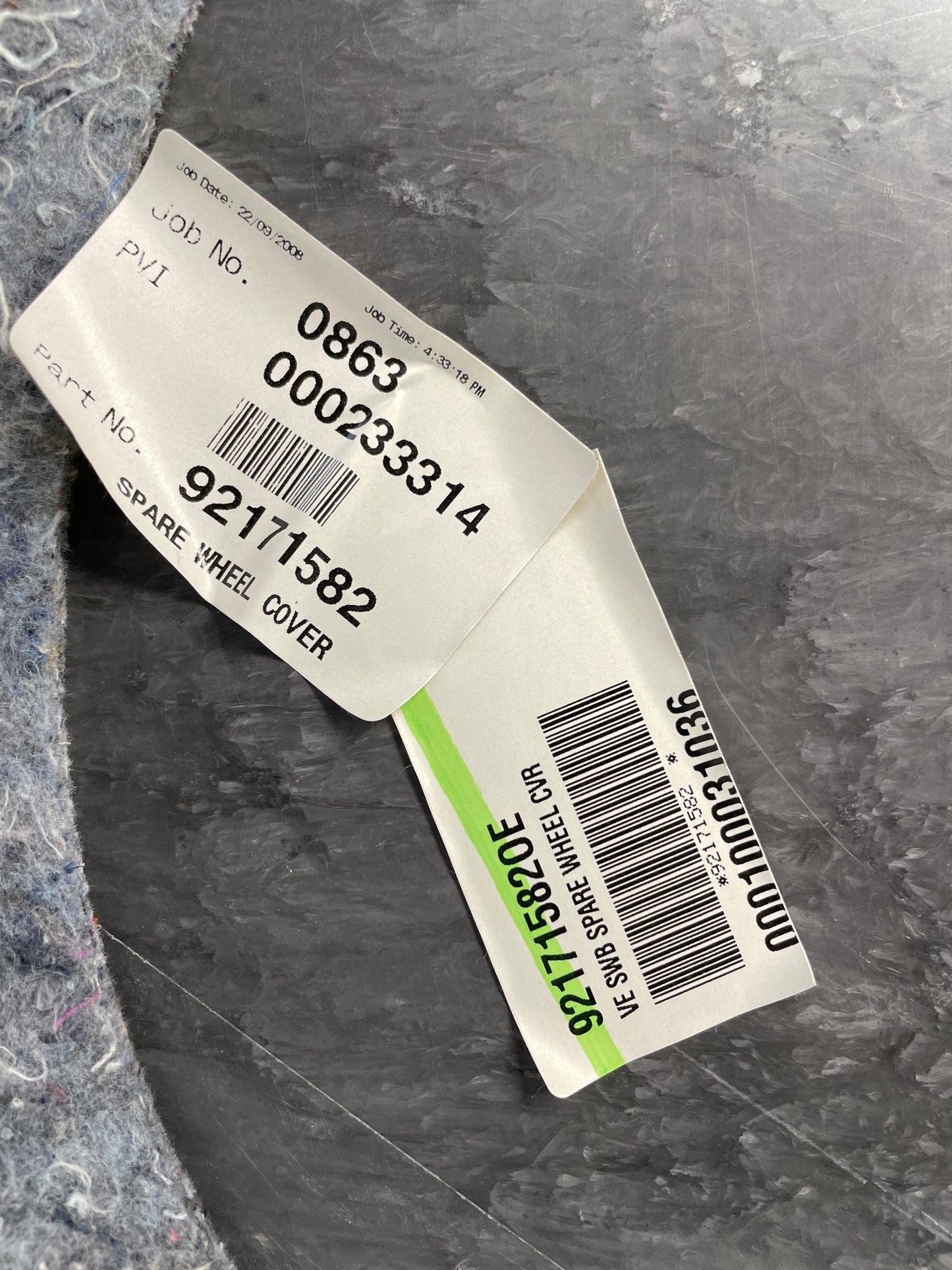 2009 Pontiac G8 Spare Tire Trunk Compartment Floor Carpet Mat Panel Cover OEM - Day's Parts Yard