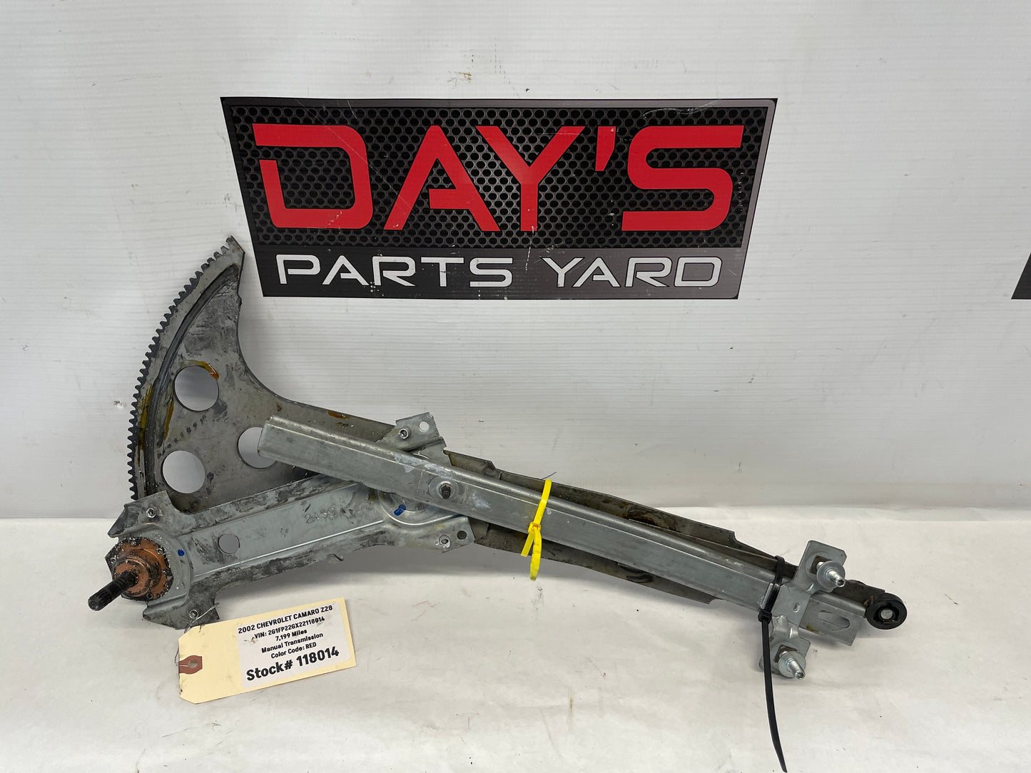 2002 Chevy Camaro Z28 LH Driver Manual Crank Window Regulator OEM - Day's Parts Yard