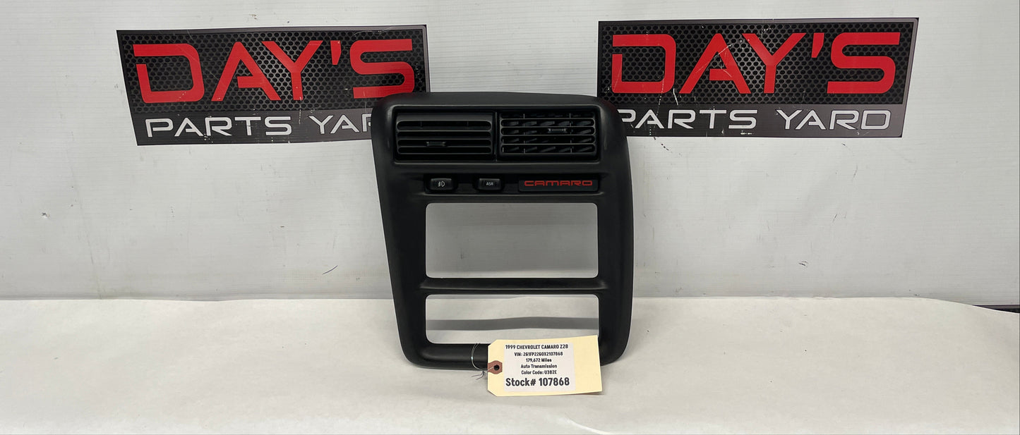 1999 Chevy Camaro Z28 Center Dashboard Radio Stereo Bezel Trim OEM - Day's Parts Yard