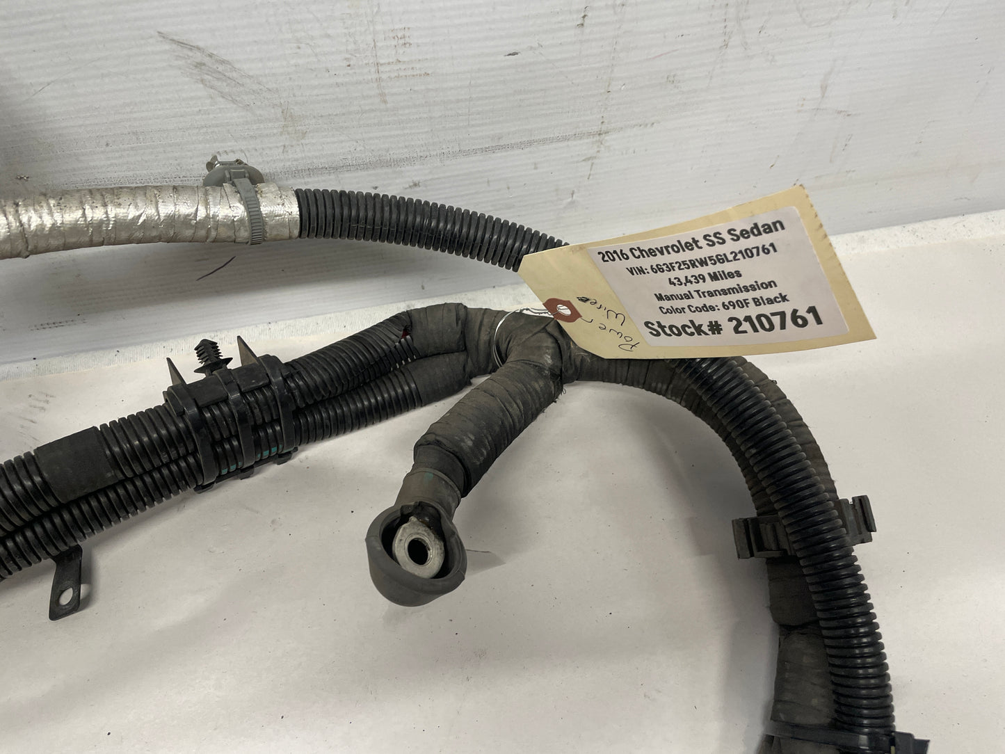 2016 Chevy SS Sedan Alternator Starter Positive Cable Wire Wiring Harness OEM - Day's Parts Yard